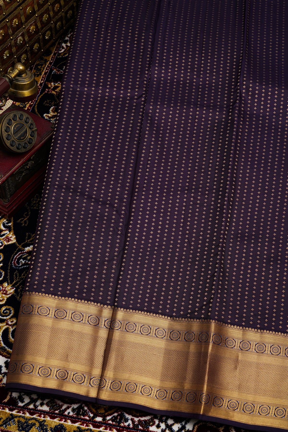 Kancheepuram Silk Navy Blue Saree