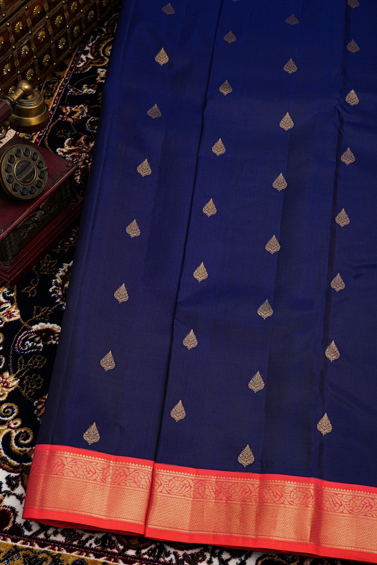 Kancheepuram Silk Navy Blue Saree