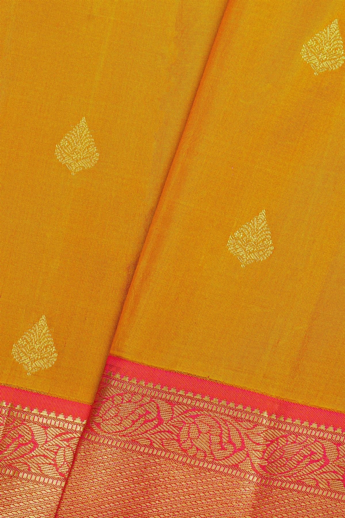 Kancheepuram Silk Yellow Saree