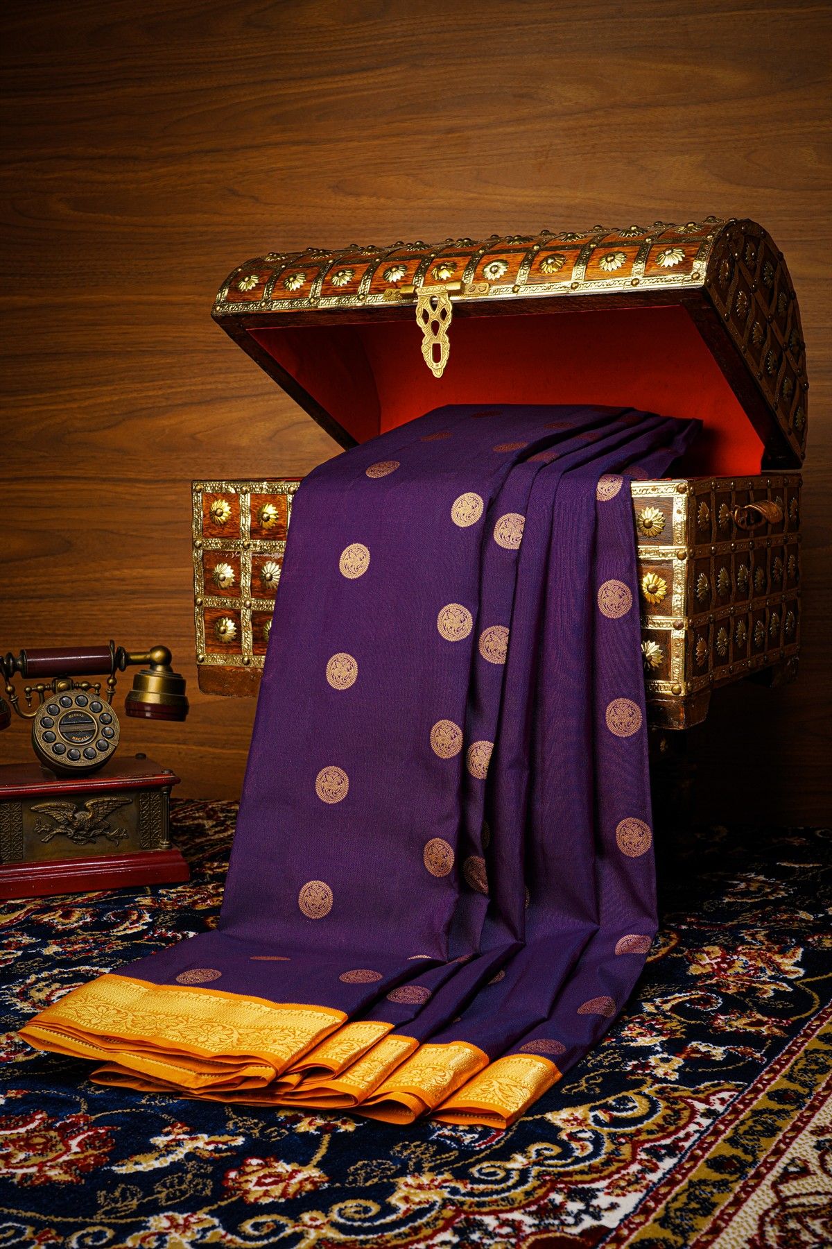 Kancheepuram Silk Navy Blue Saree