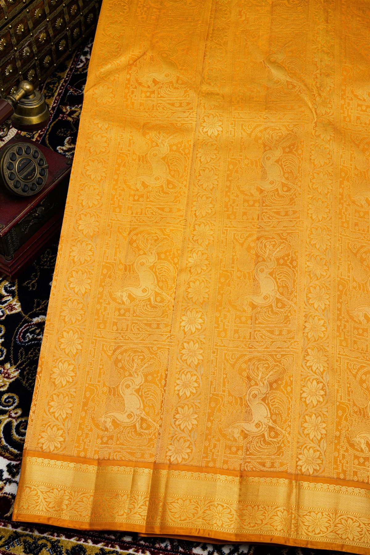 Kancheepuram Silk Navy Blue Saree