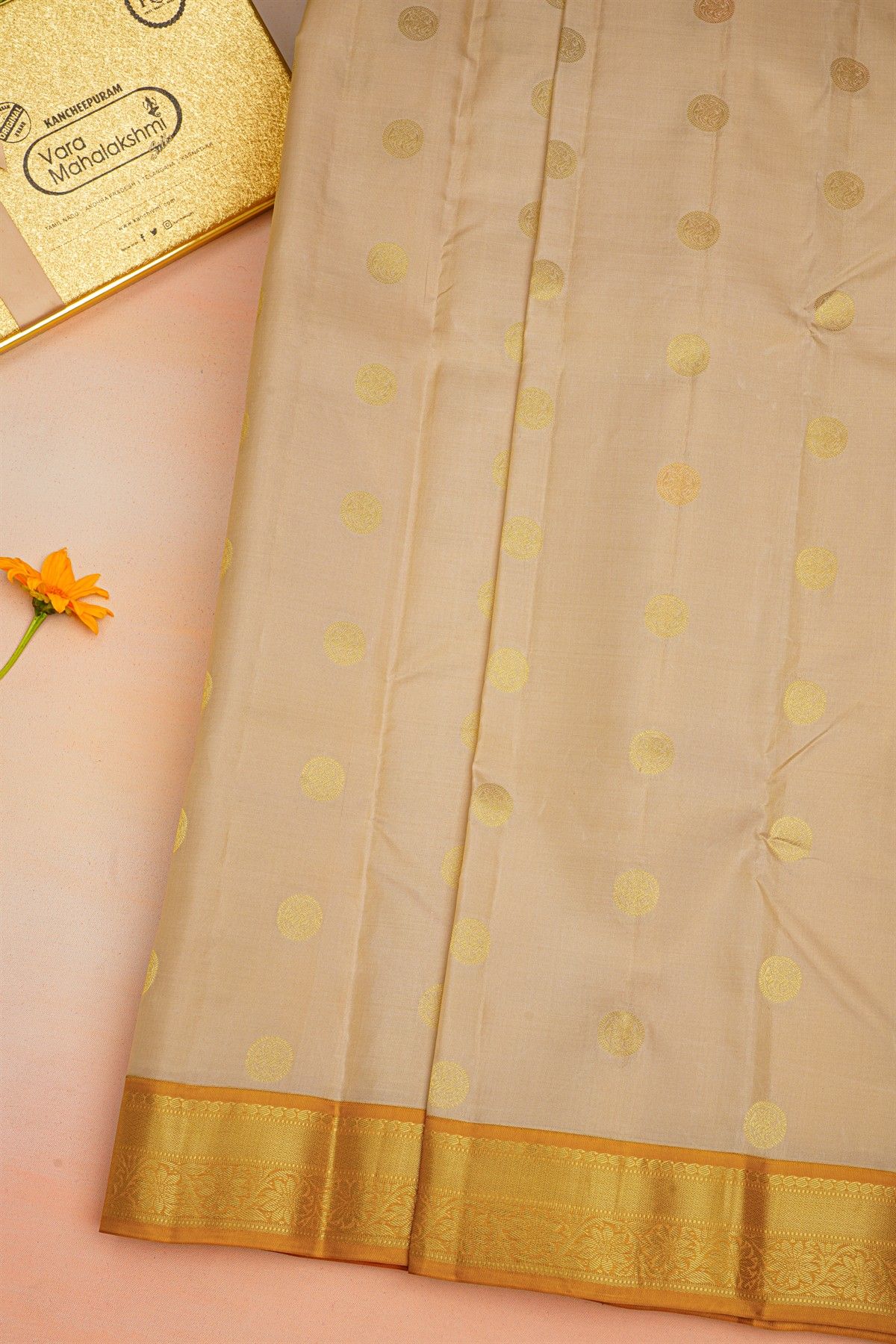 Kancheepuram Silk Off White Saree