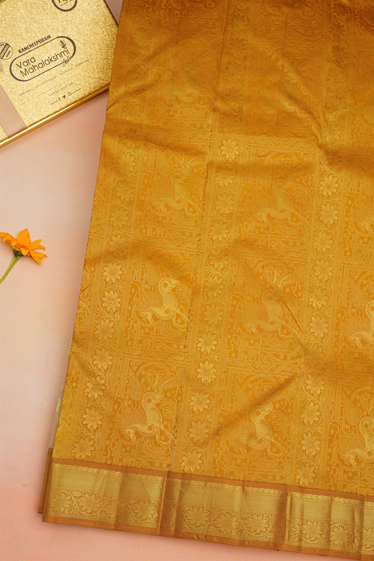 Kancheepuram Silk Off White Saree