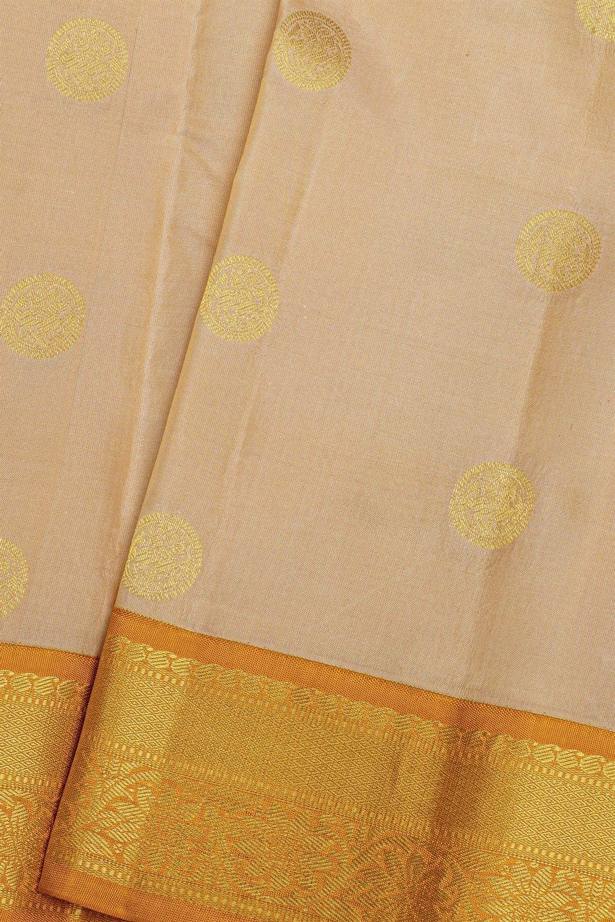 Kancheepuram Silk Off White Saree