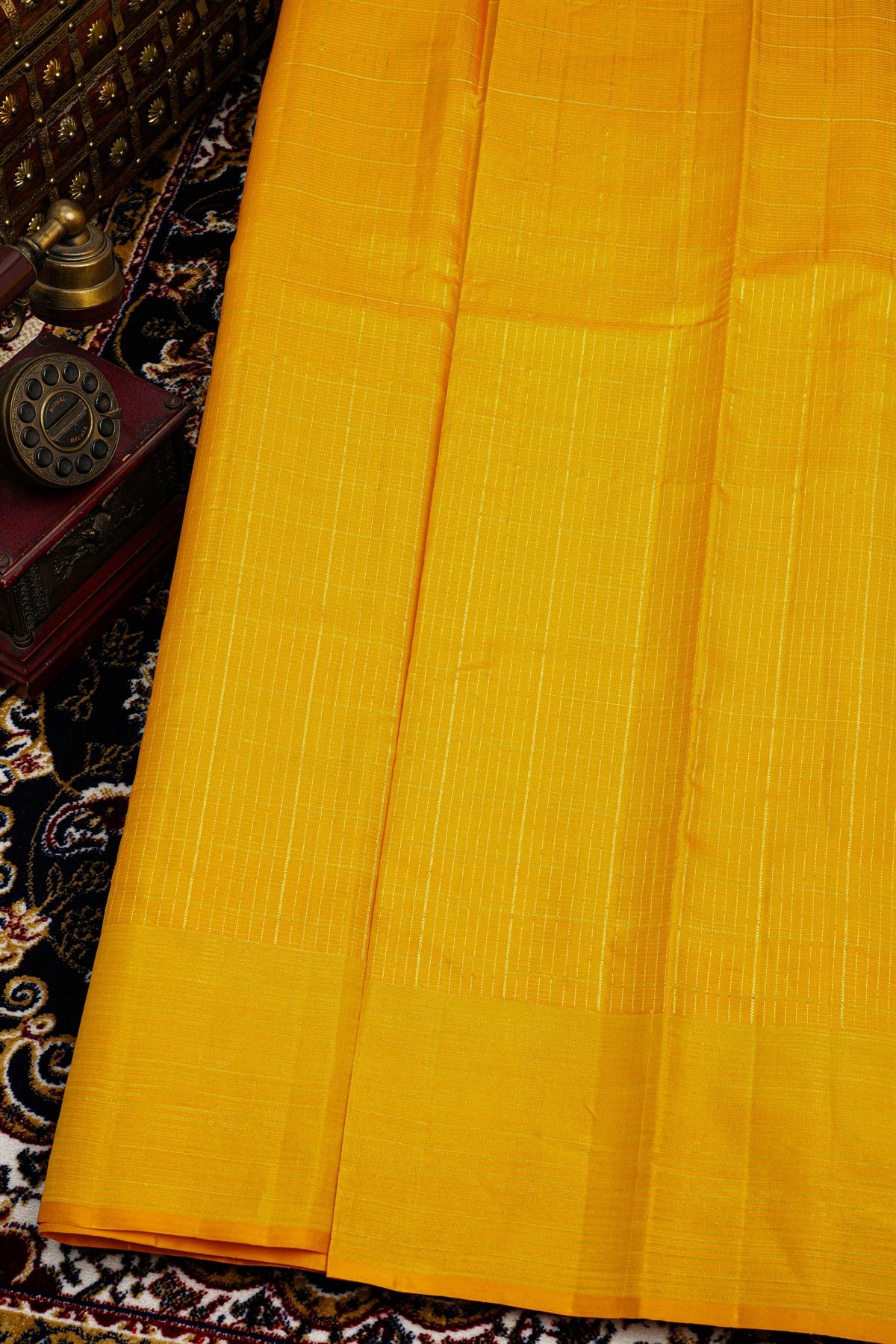 Kancheepuram Silk Mustard Saree