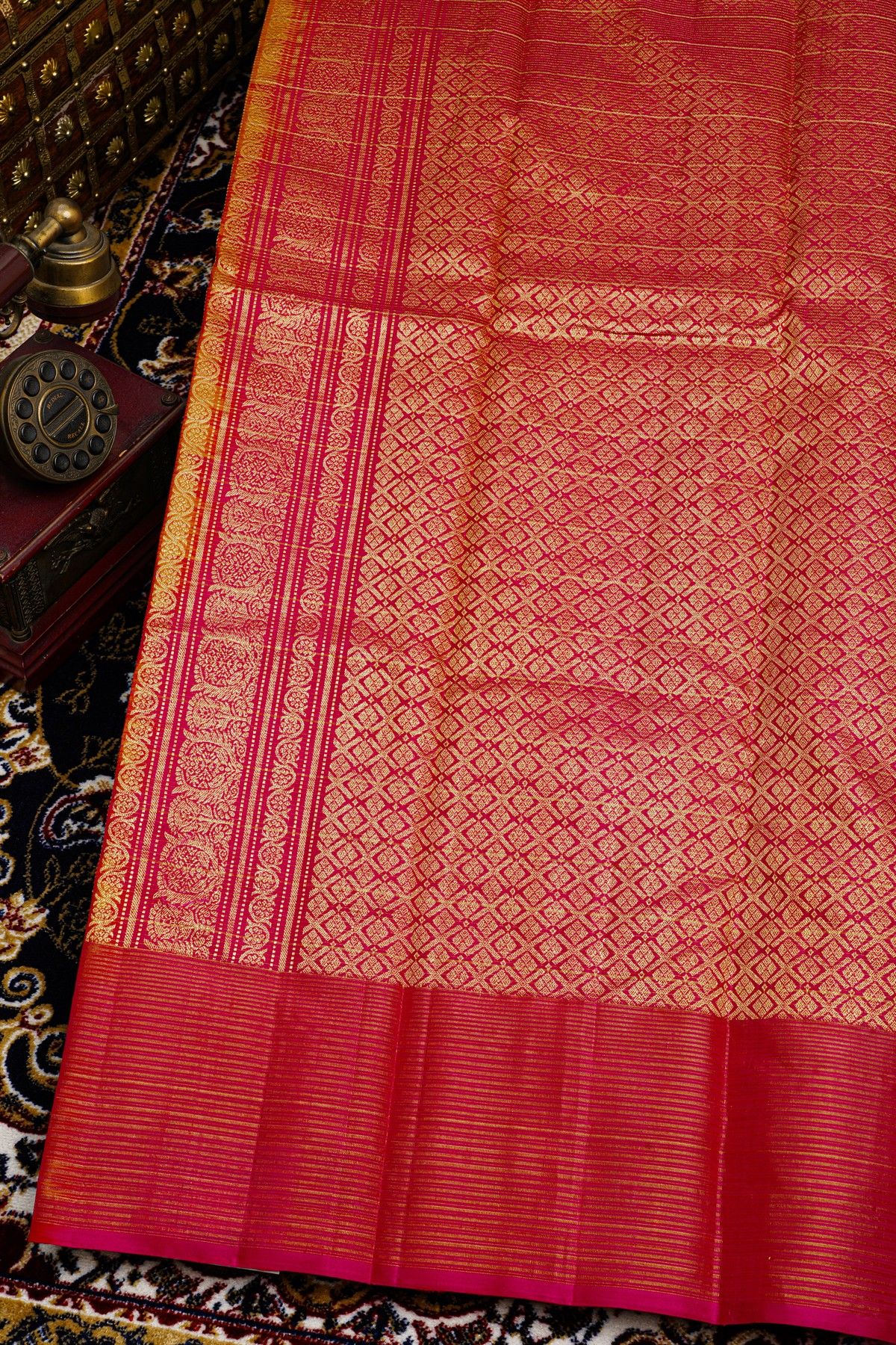 Kancheepuram Silk Mustard Saree
