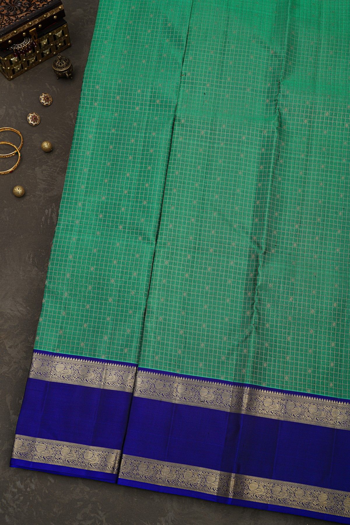 Kancheepuram Silk Peacock Green Saree