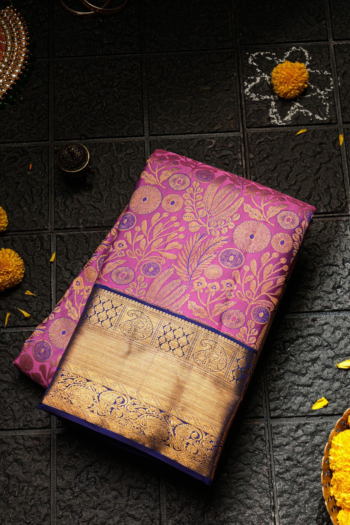 Kancheepuram Silk Purple Saree