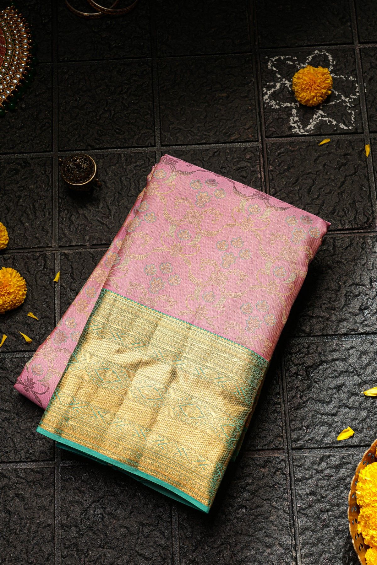 Kancheepuram Silk Pink Saree