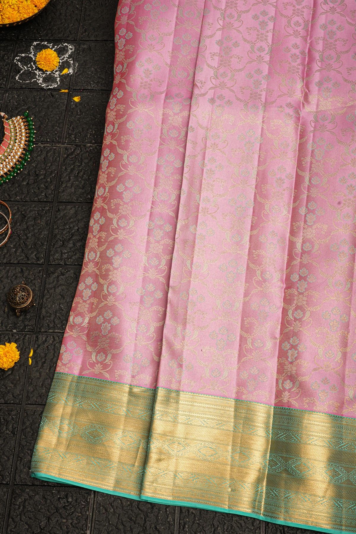 Kancheepuram Silk Pink Saree