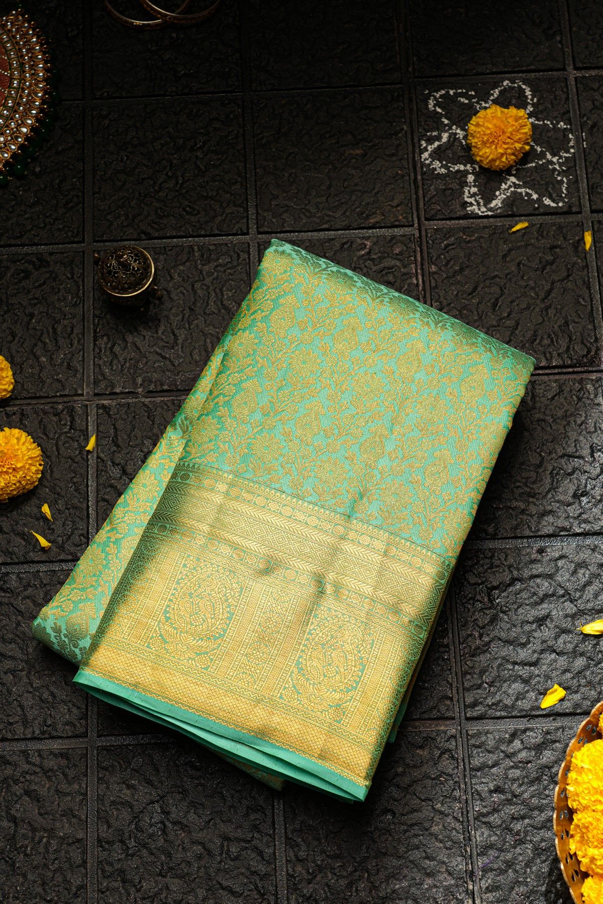 Kancheepuram Silk Sea Green Saree