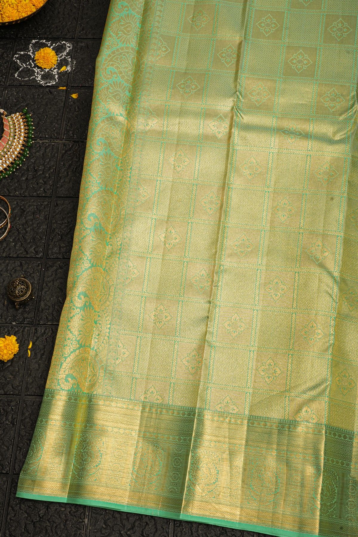 Kancheepuram Silk Sea Green Saree