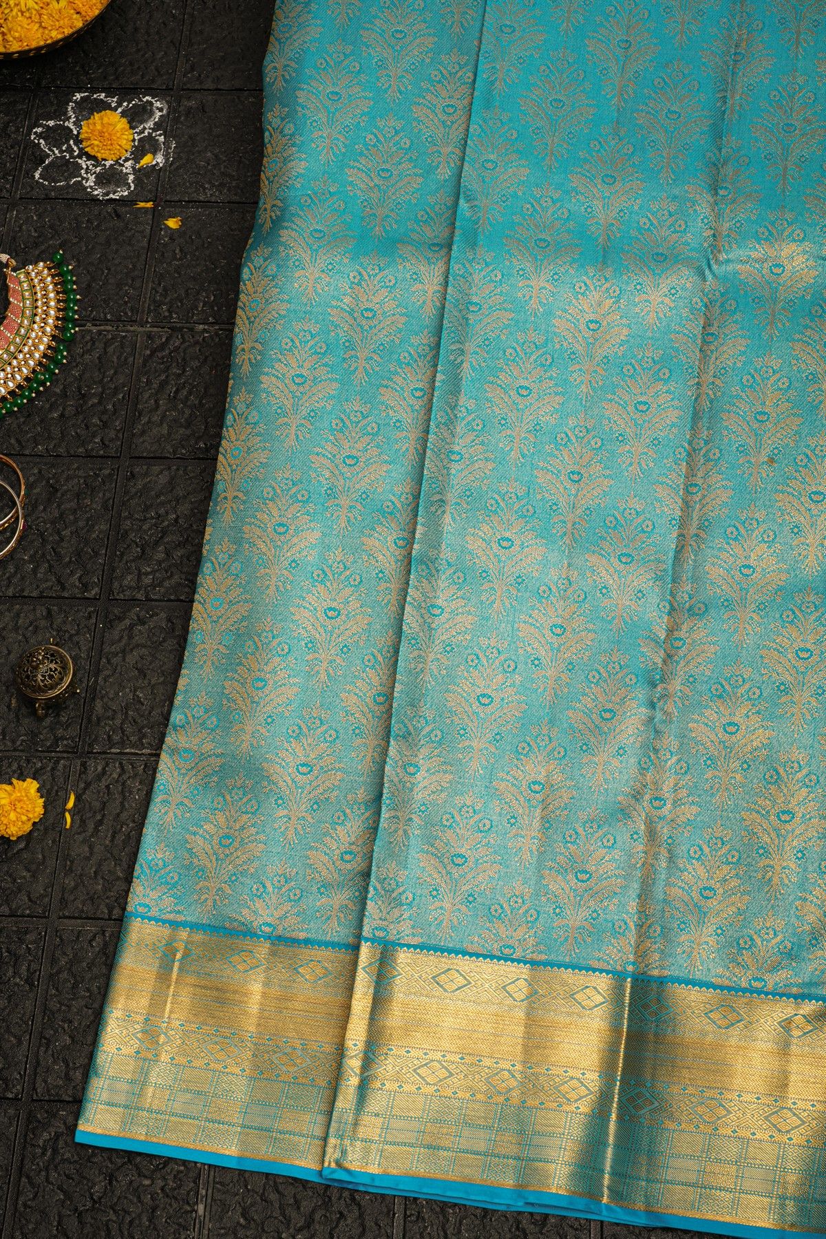 Kancheepuram Silk Sky Blue Saree