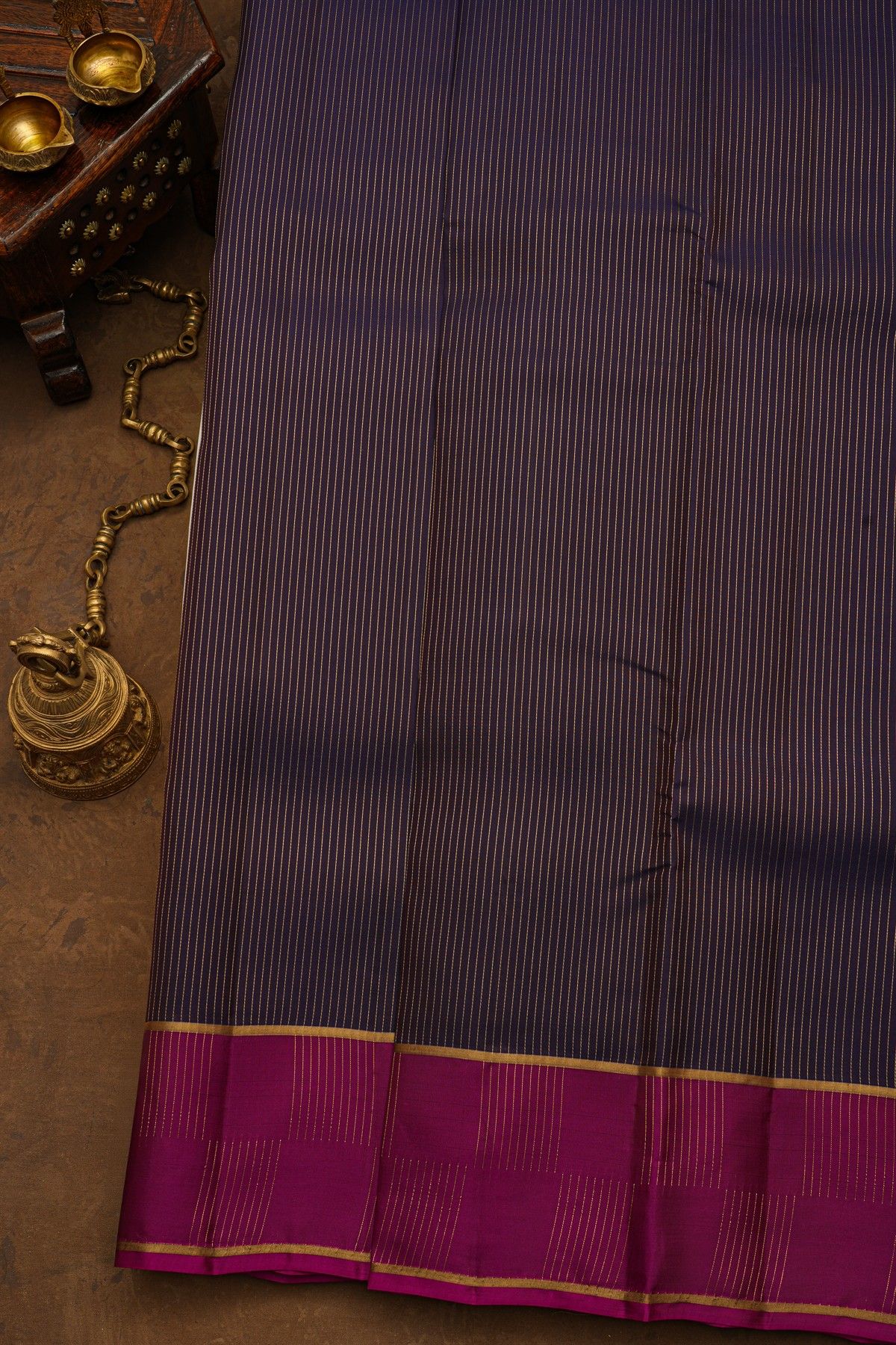 Kancheepuram Silk Navy Blue Saree