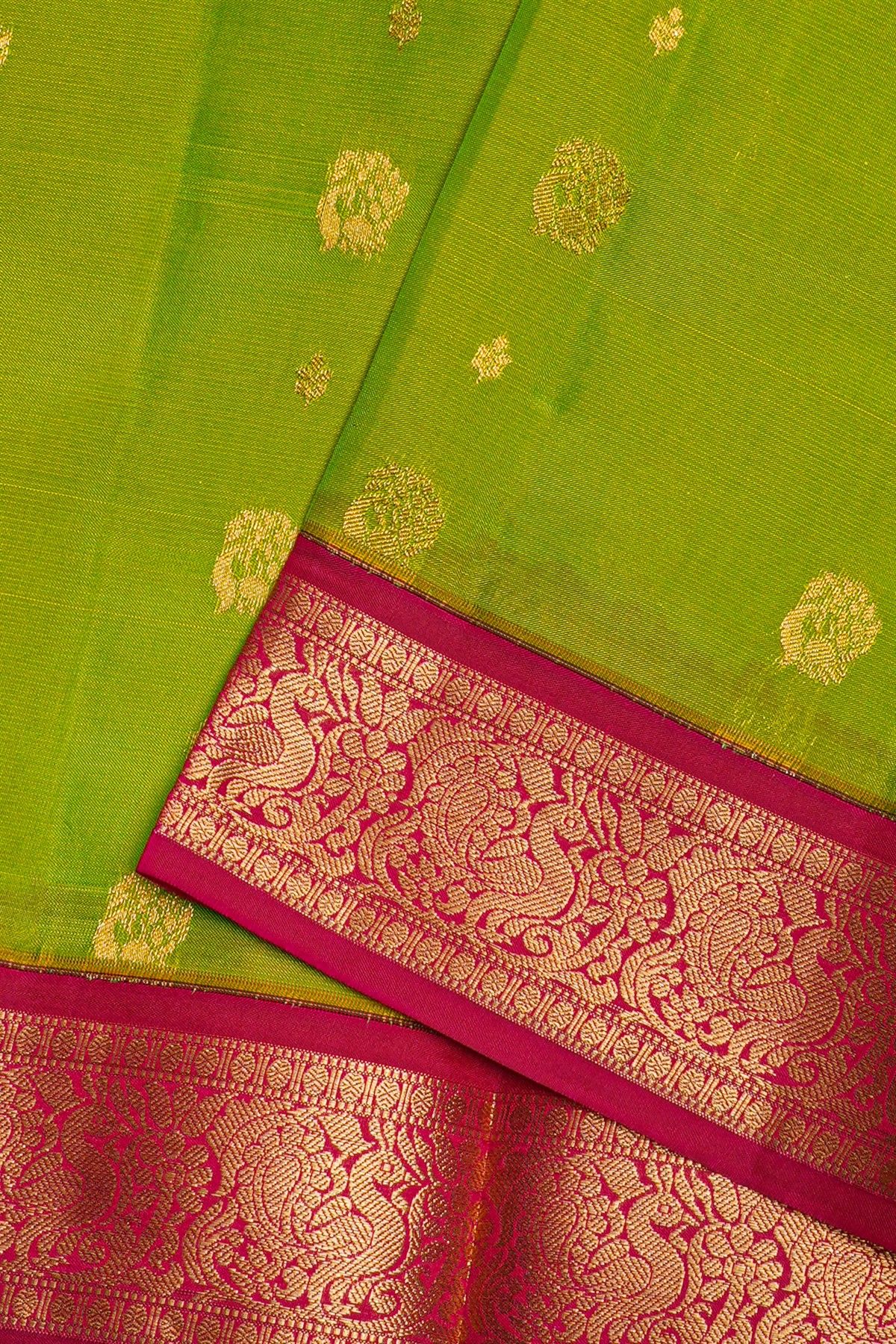Kancheepuram Silk Parrot Green Saree