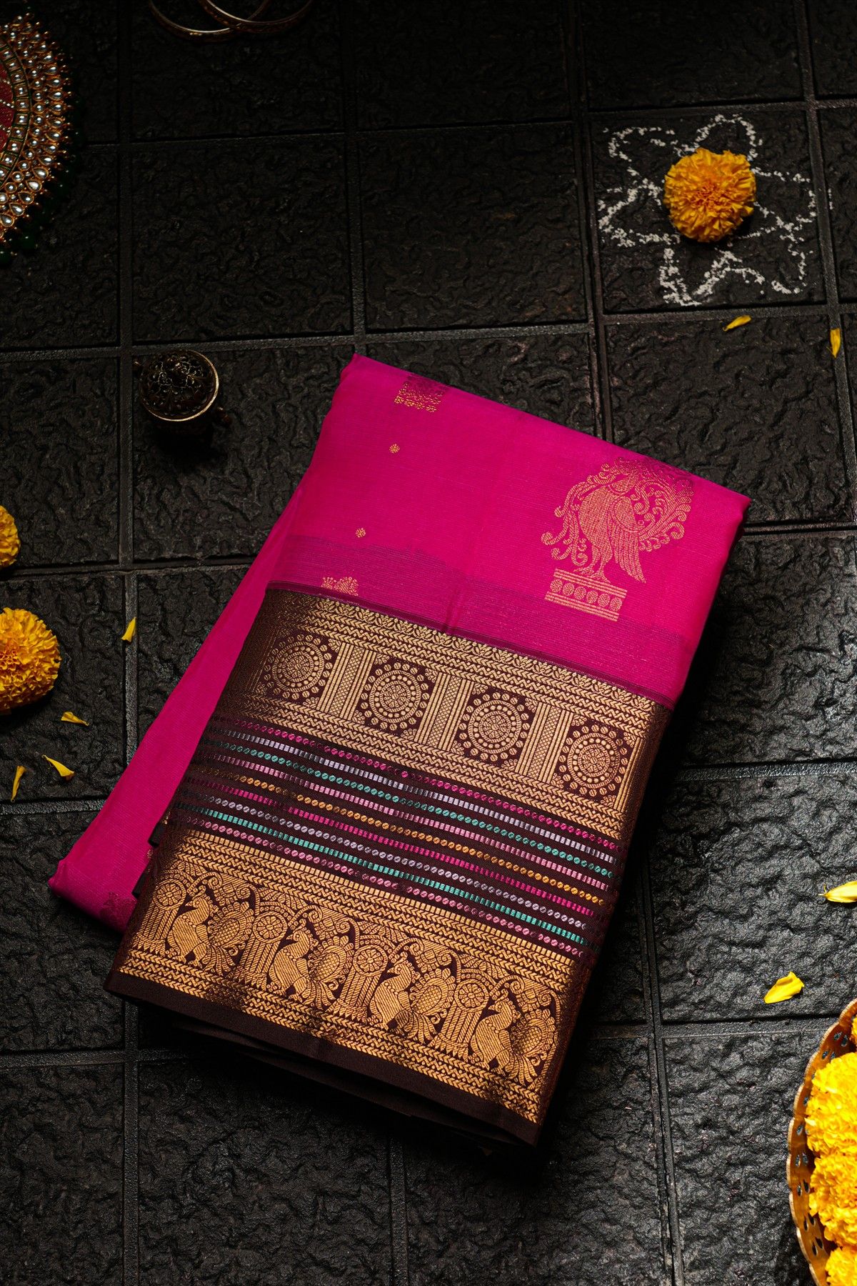Kancheepuram Silk Pink Saree
