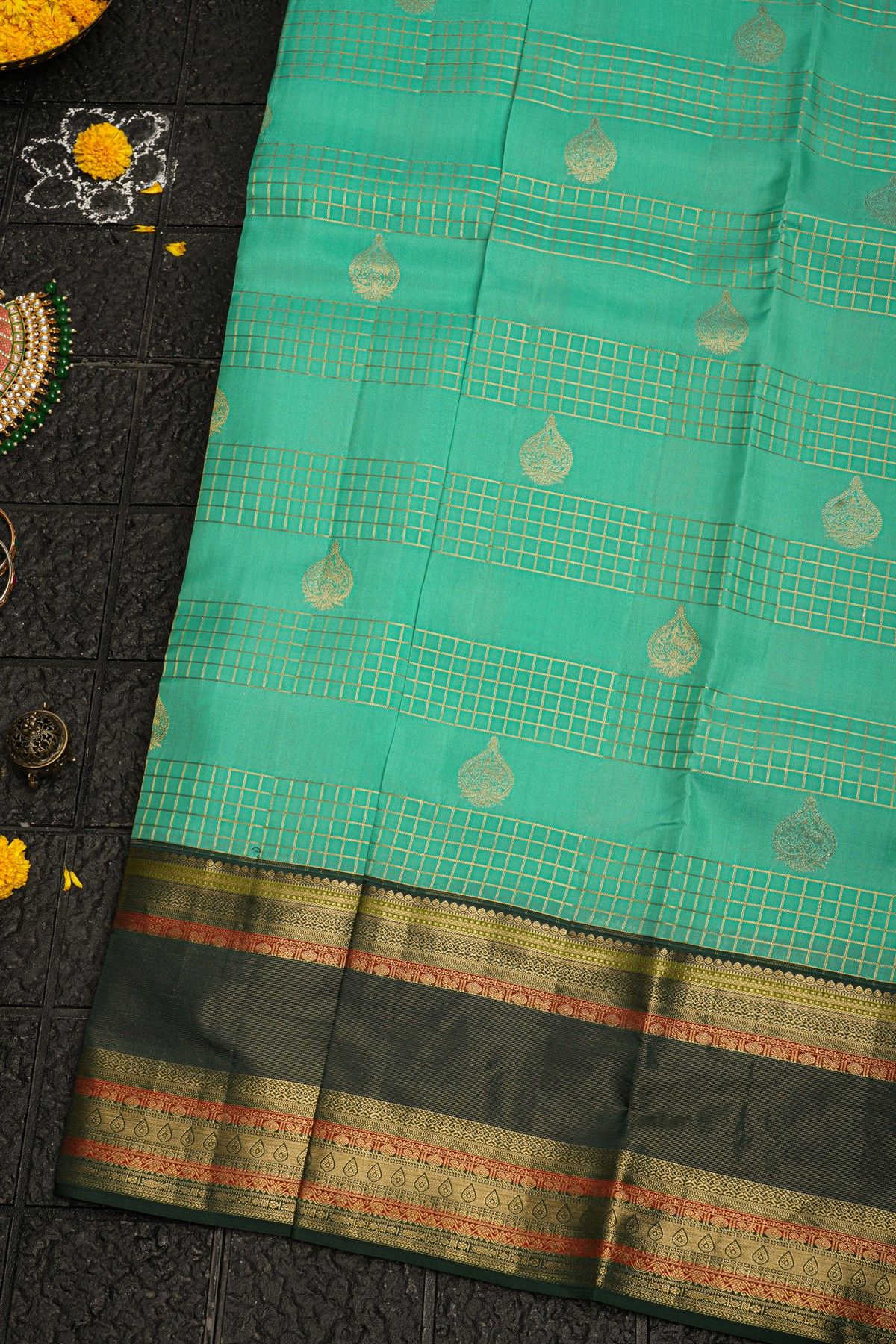 Kancheepuram Silk Sky Blue Saree