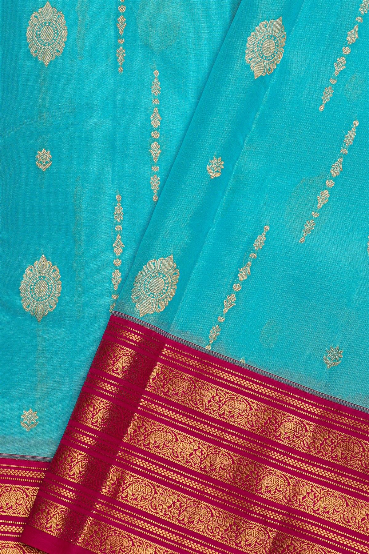 Kancheepuram Silk Sky Blue Saree