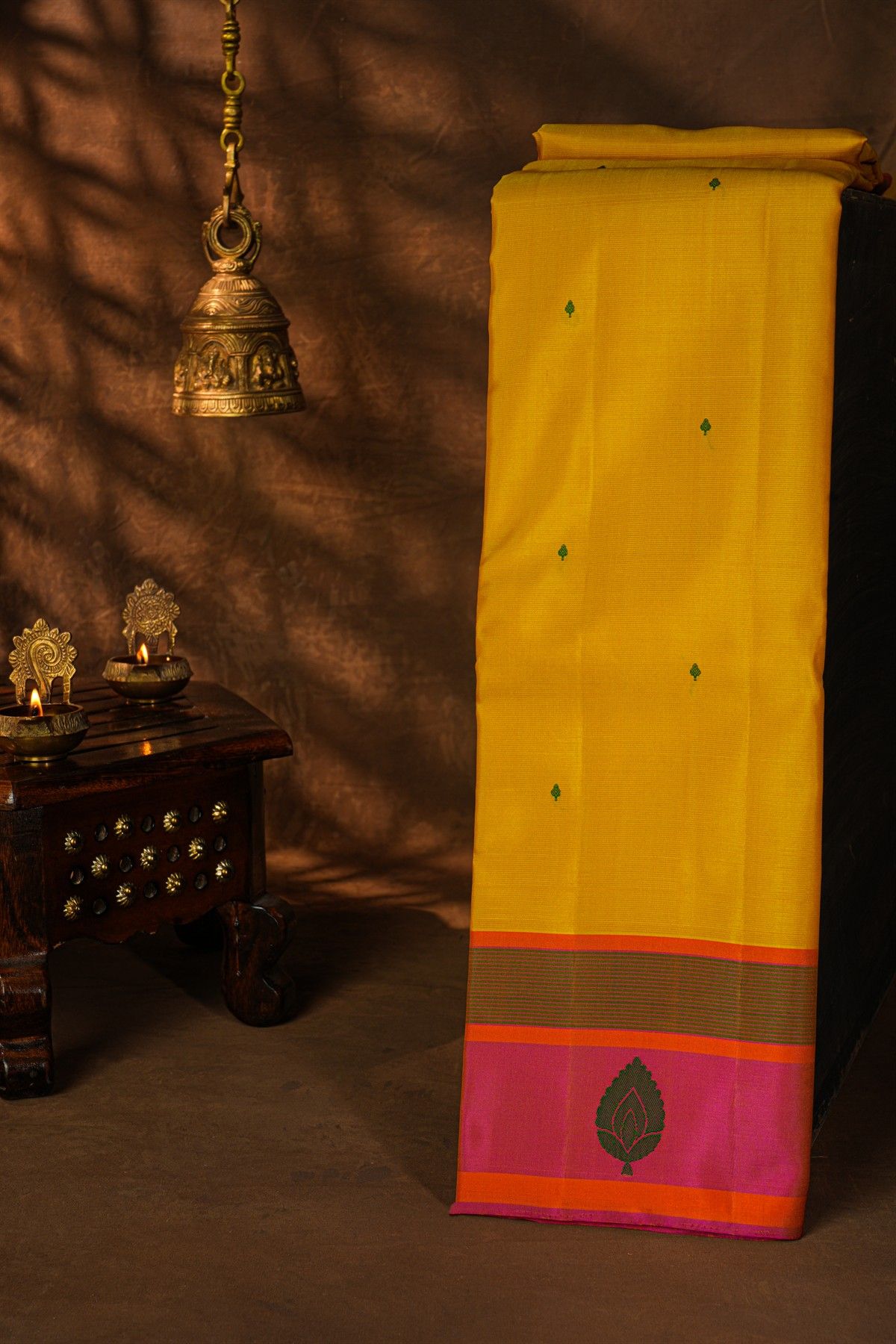 Kancheepuram Silk Yellow Saree