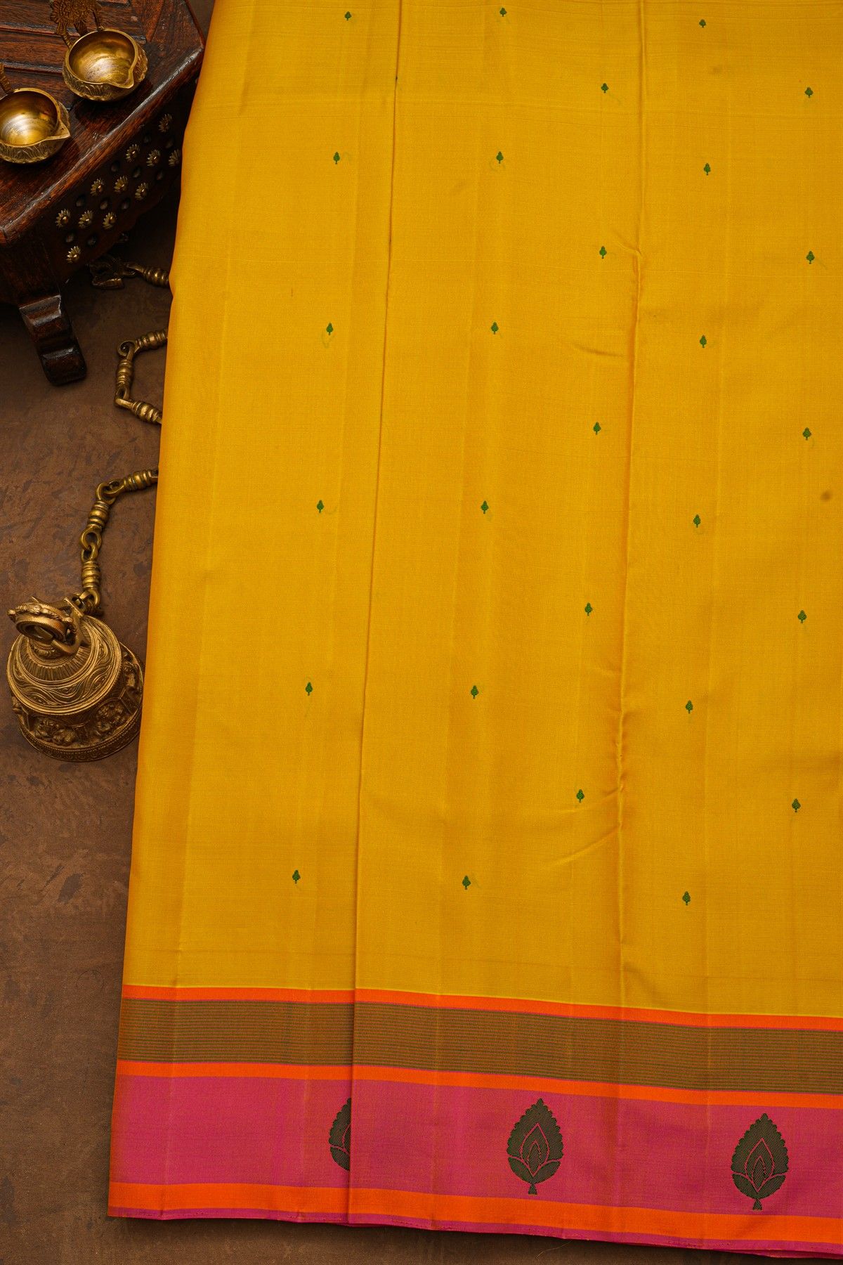 Kancheepuram Silk Yellow Saree