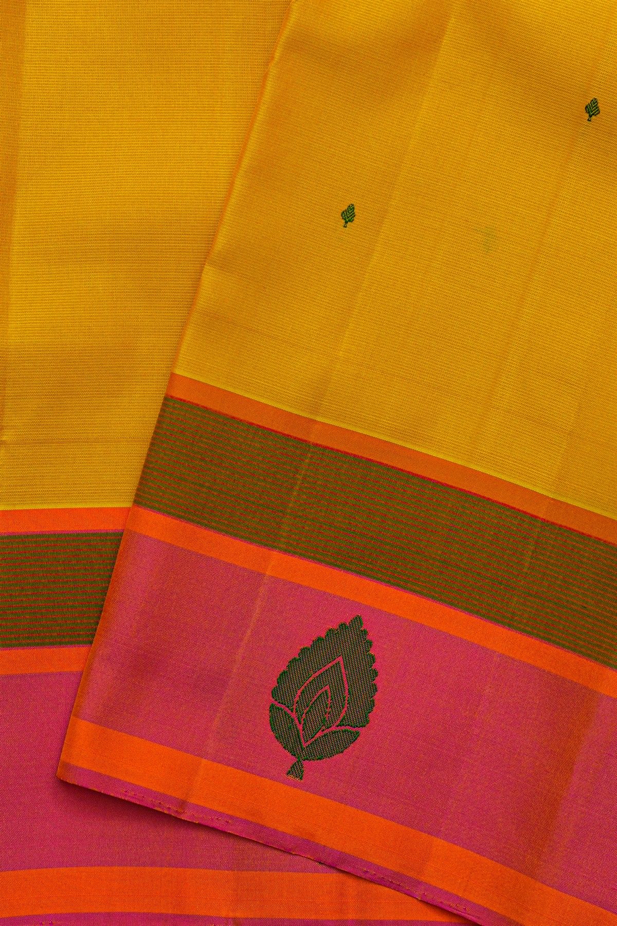 Kancheepuram Silk Yellow Saree