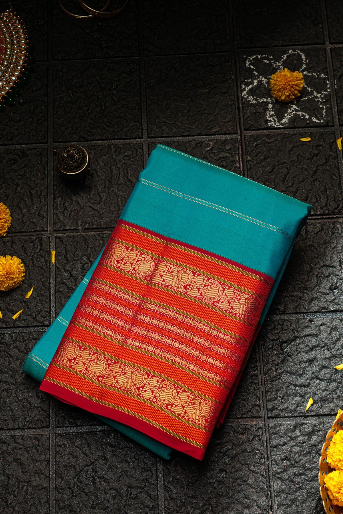 Kancheepuram Silk Blue Saree