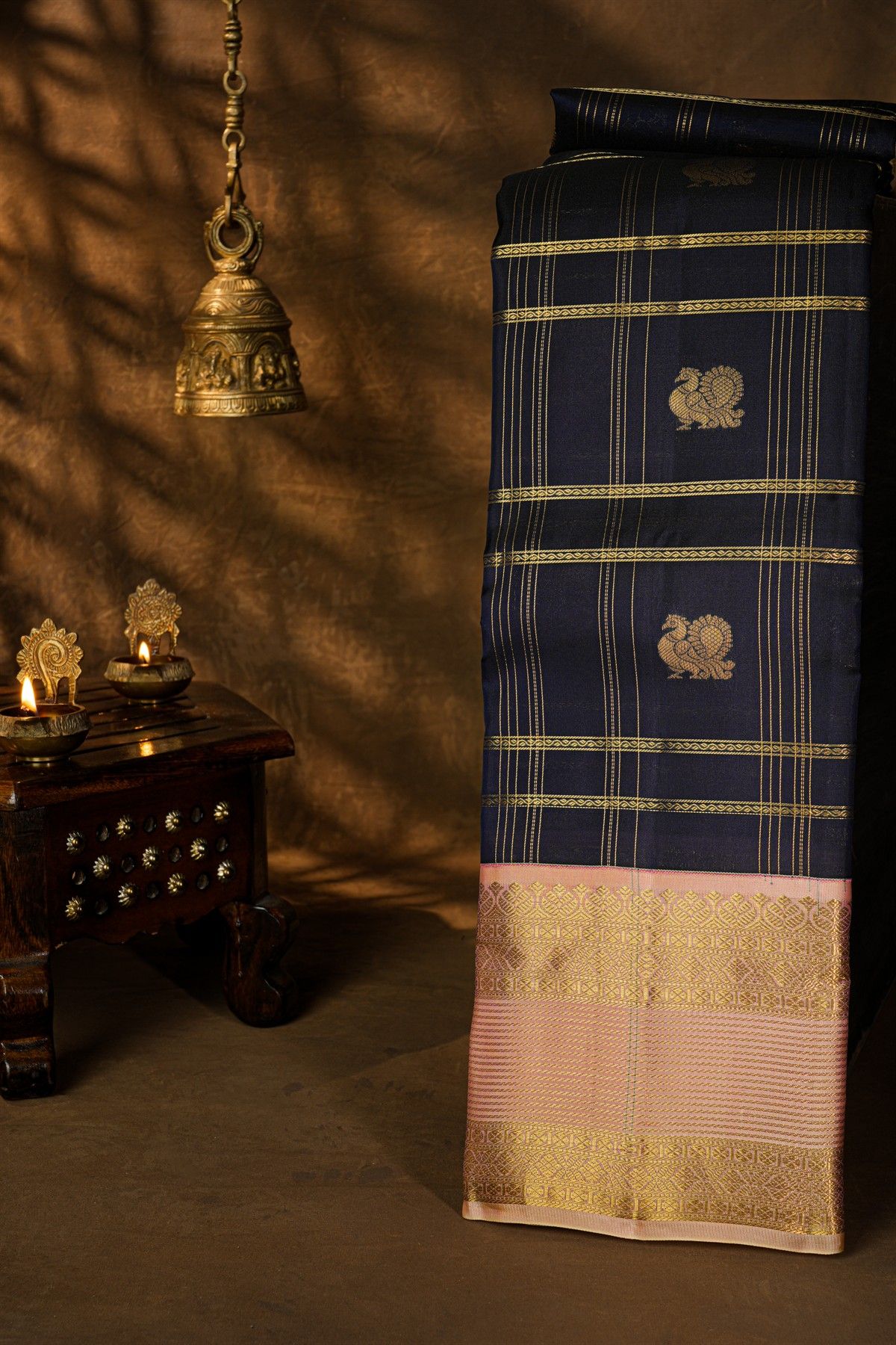 Kancheepuram Silk Navy Blue Saree