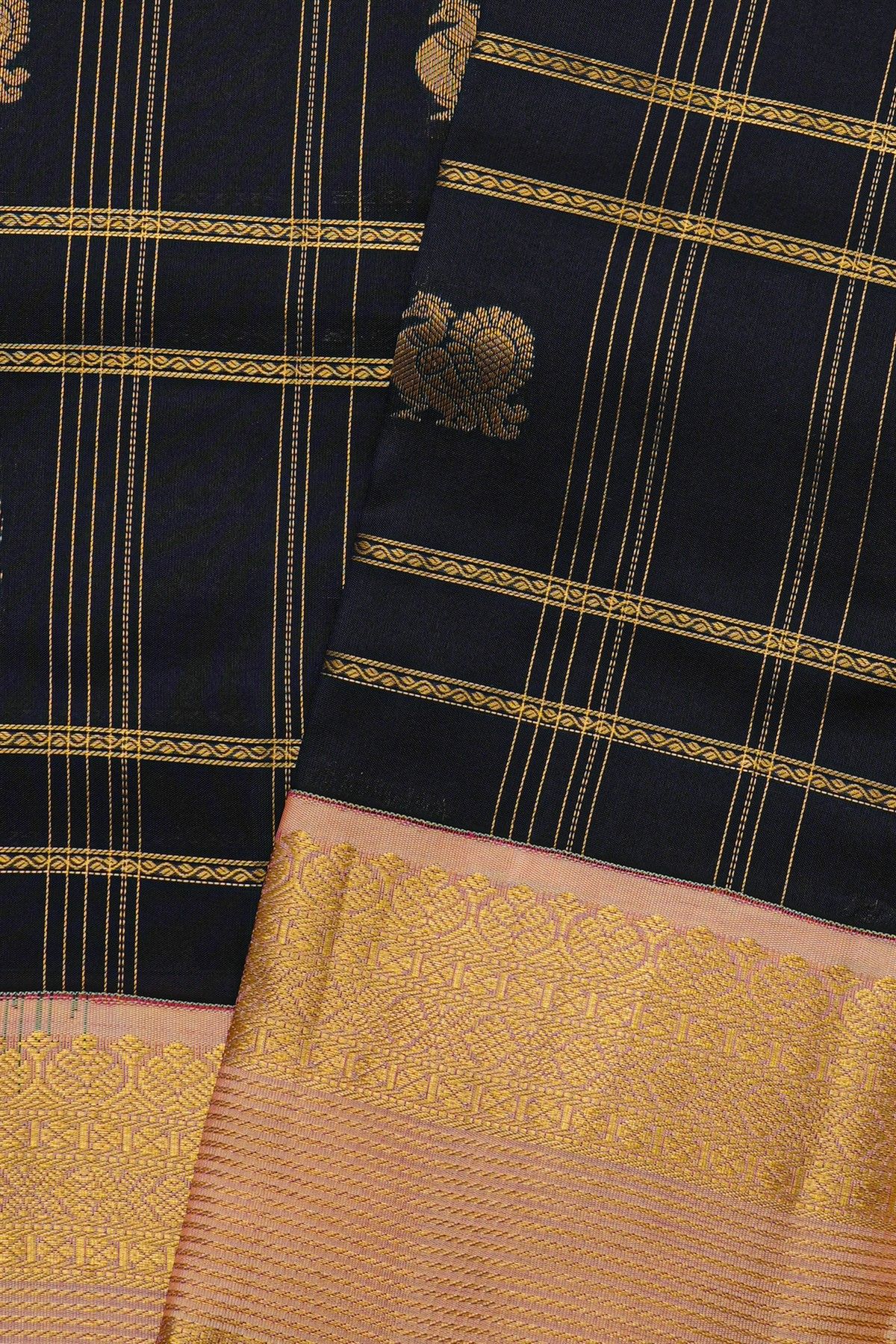 Kancheepuram Silk Navy Blue Saree