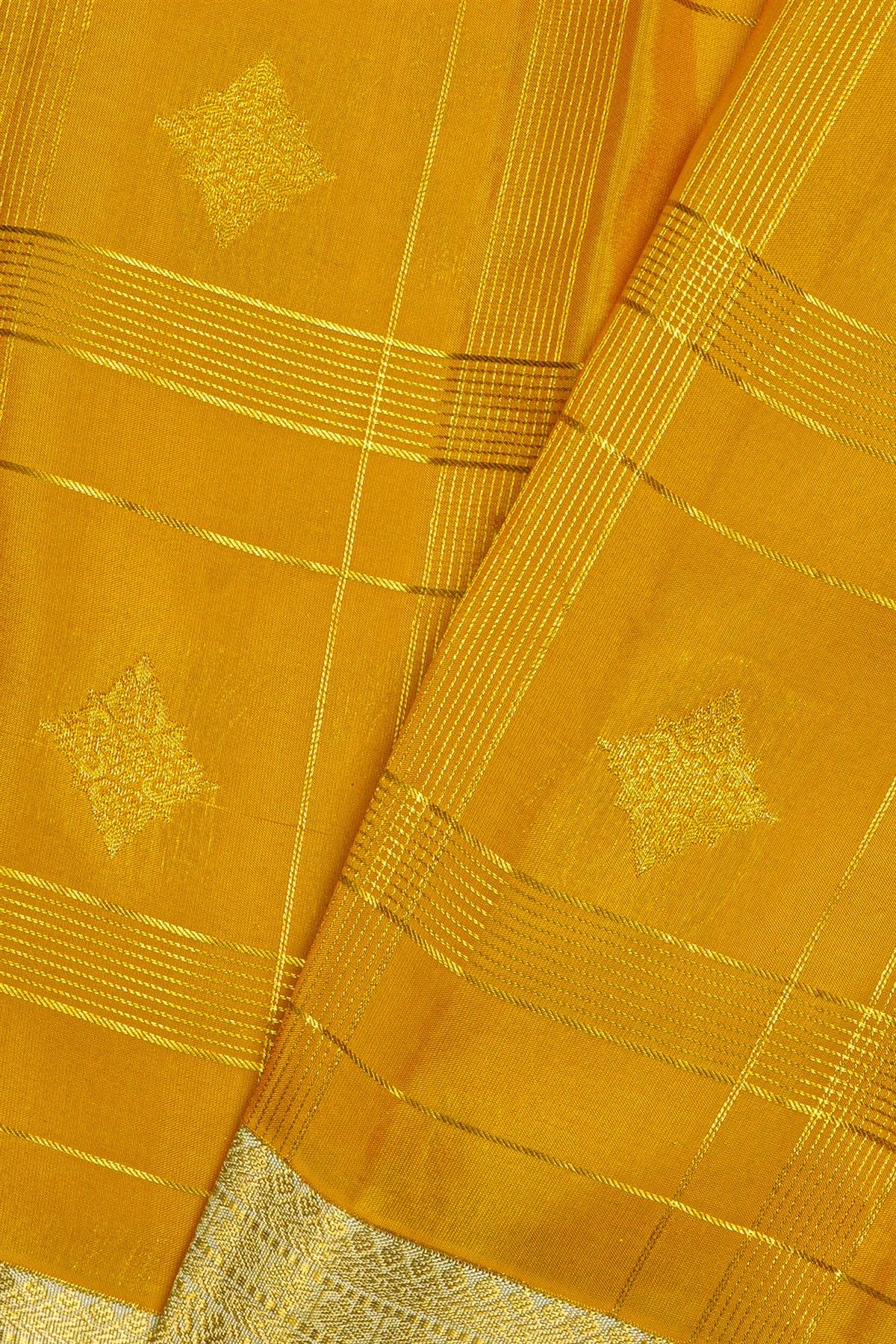 Kancheepuram Silk Mustard Saree