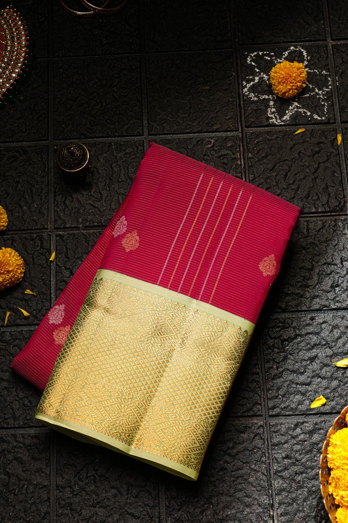 Kancheepuram Silk Magenta Saree