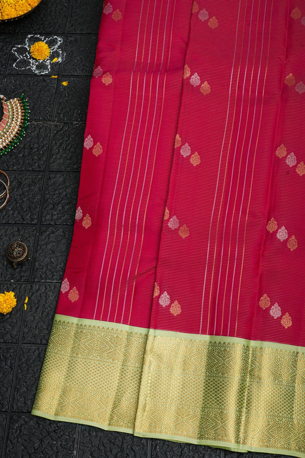 Kancheepuram Silk Magenta Saree