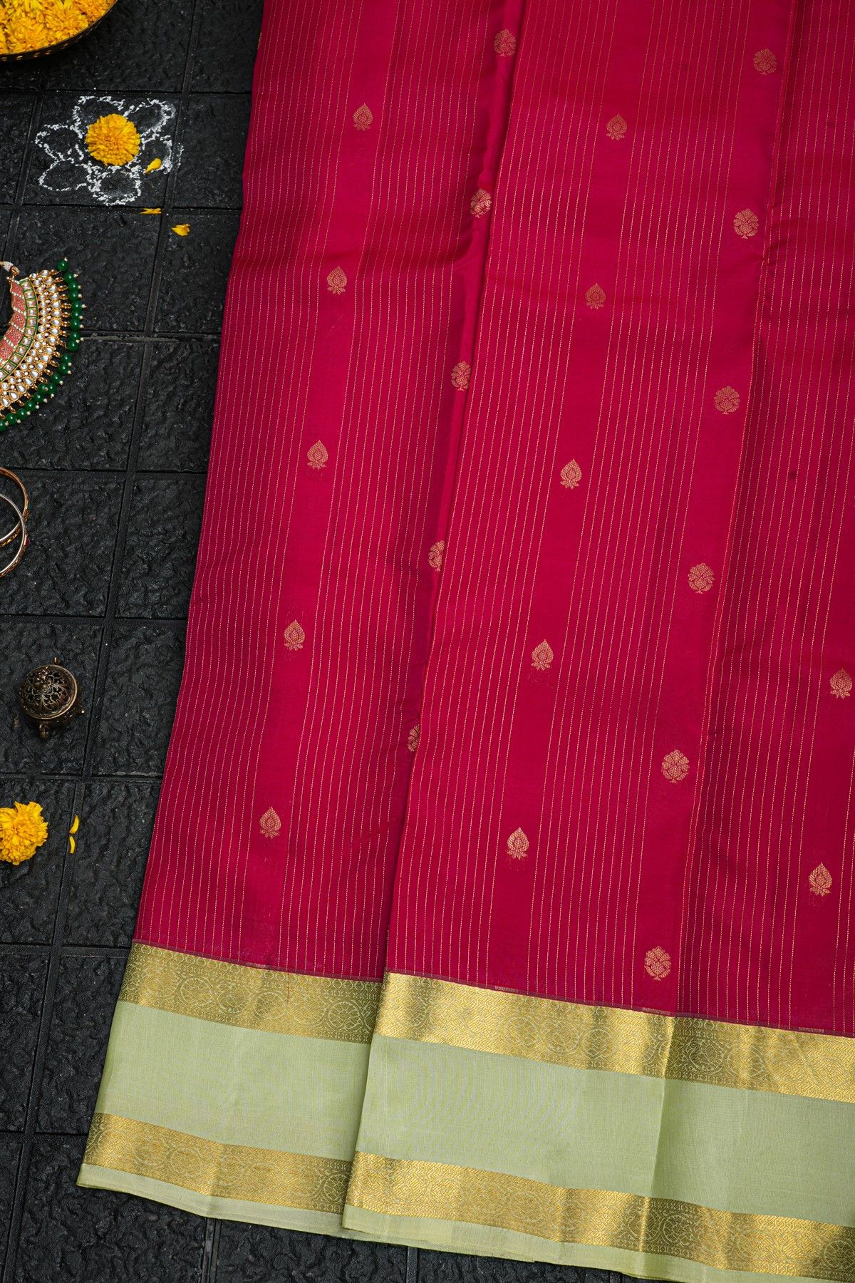 Kancheepuram Silk Deep Magenta Saree