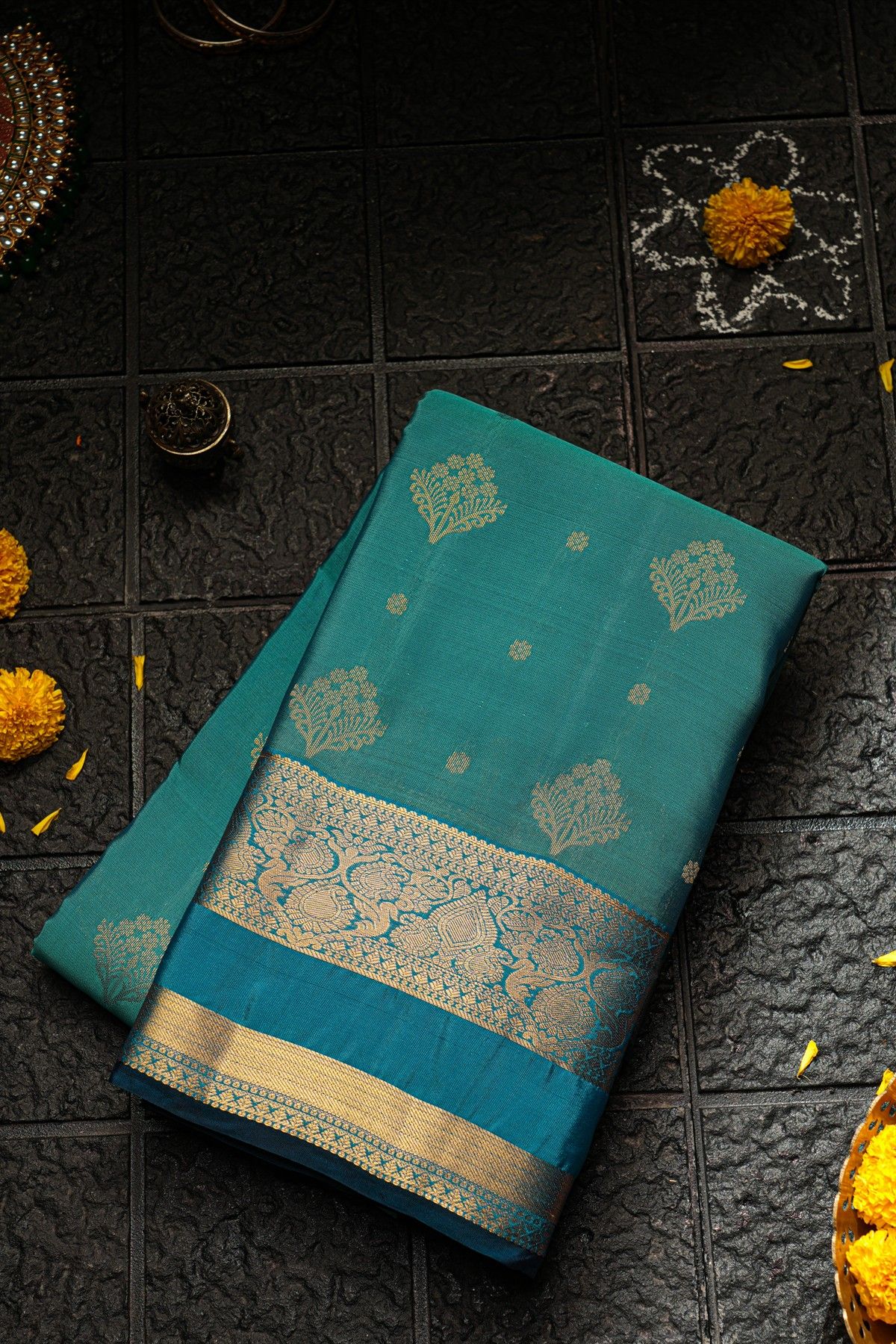 Kancheepuram Silk Blue Saree