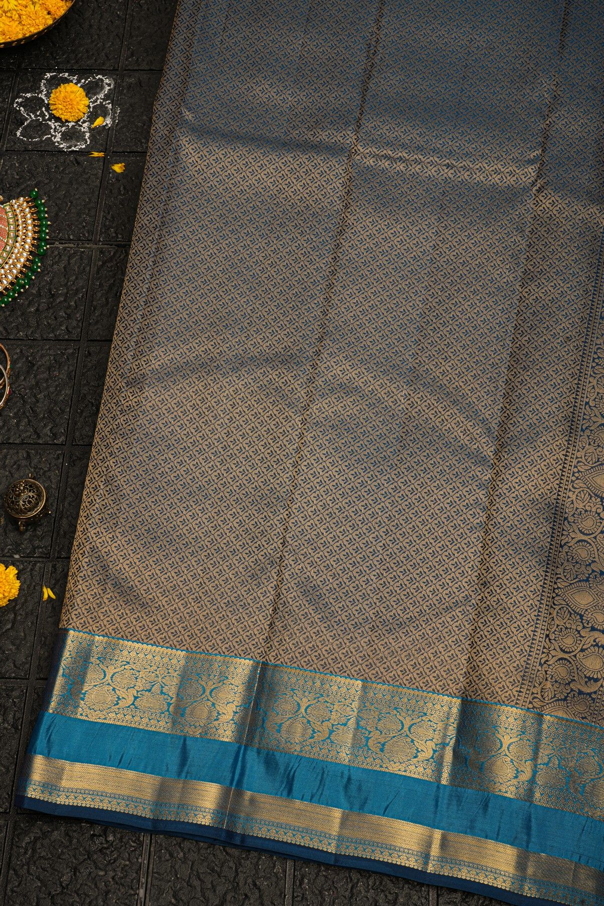 Kancheepuram Silk Blue Saree