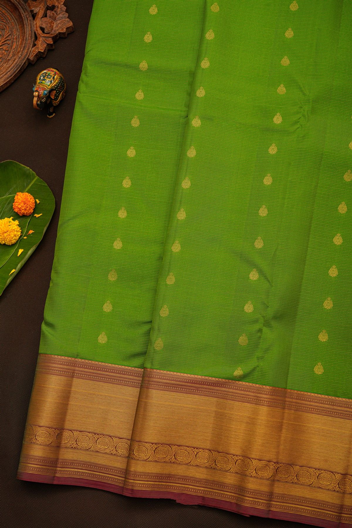 Kanchipuram Silk Green Saree