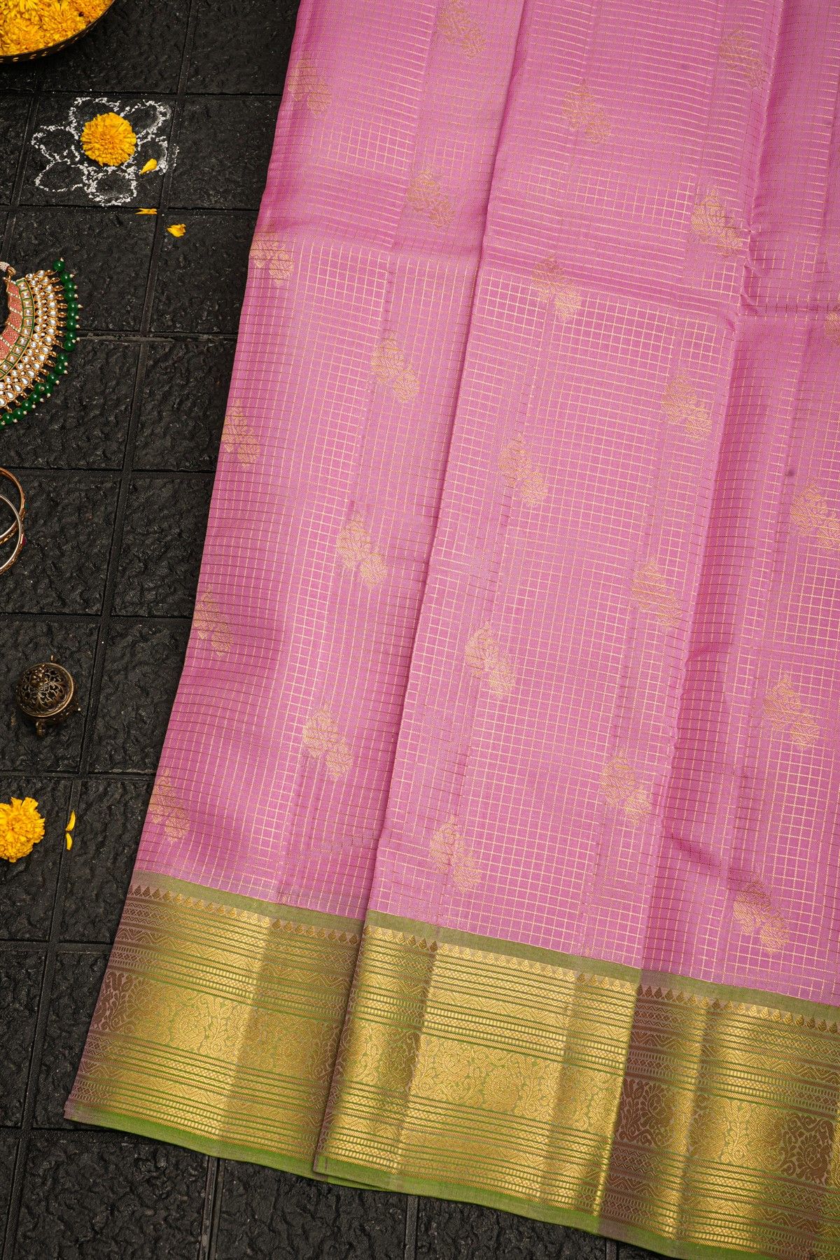 Kancheepuram Silk Baby Pink Saree