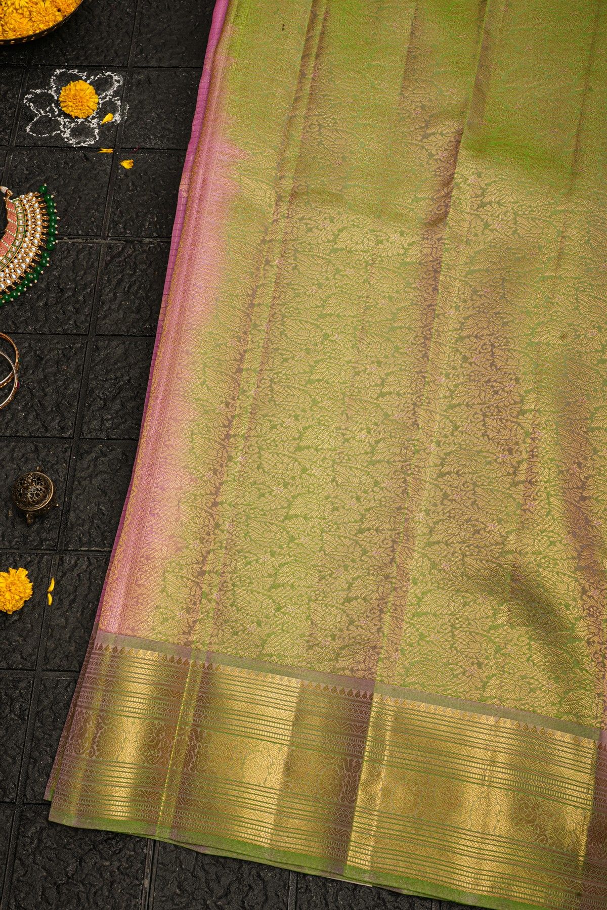 Kancheepuram Silk Baby Pink Saree