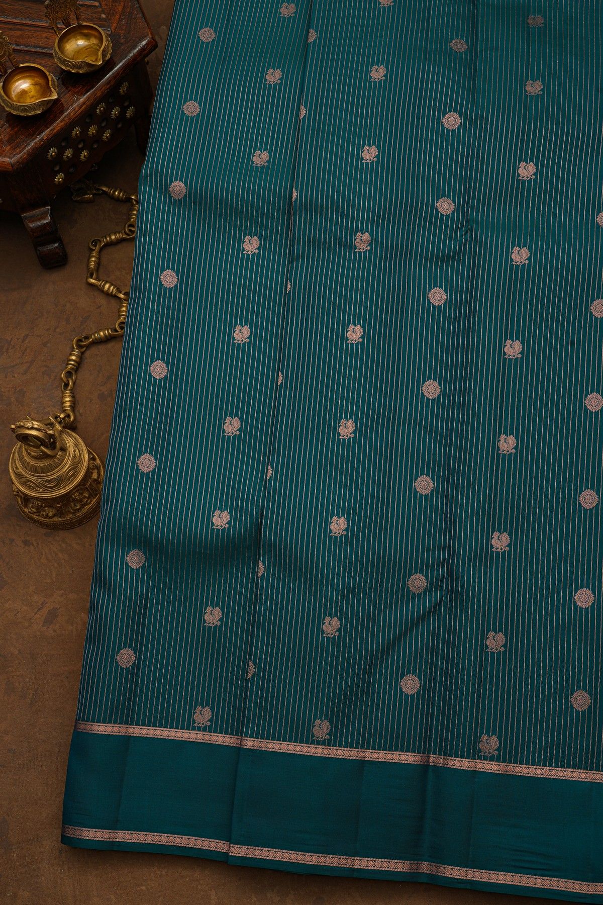 Kancheepuram Silk Teal Blue Saree