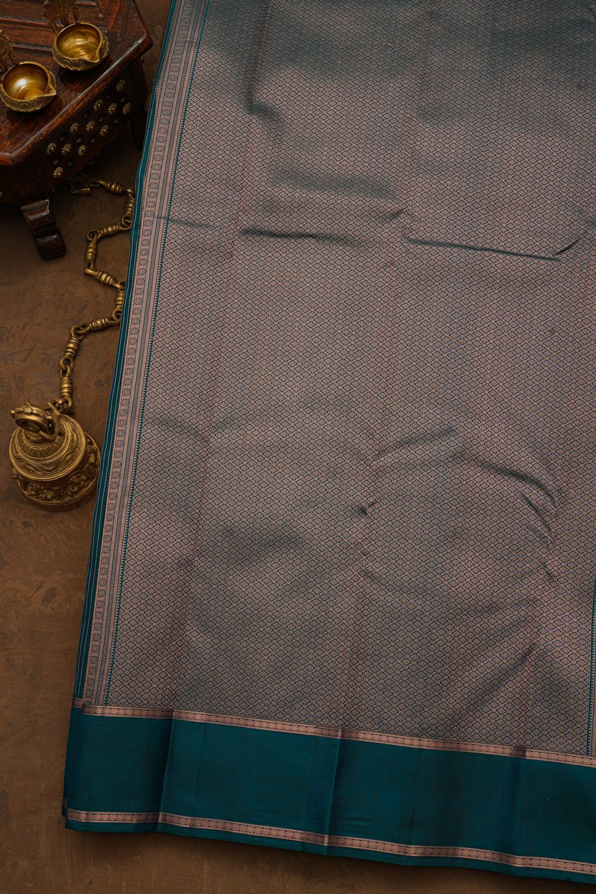 Kancheepuram Silk Teal Blue Saree