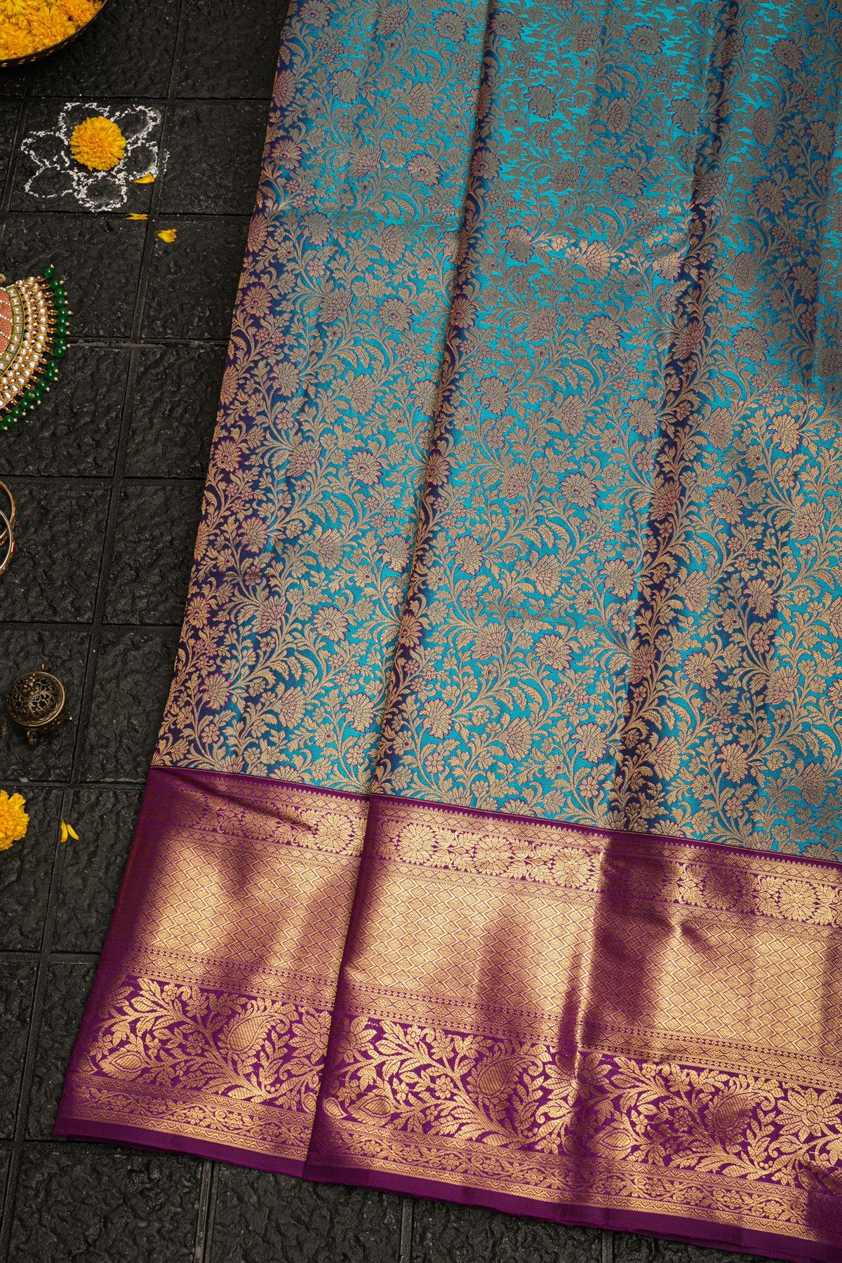 Kancheepuram Silk Dual Colour Saree