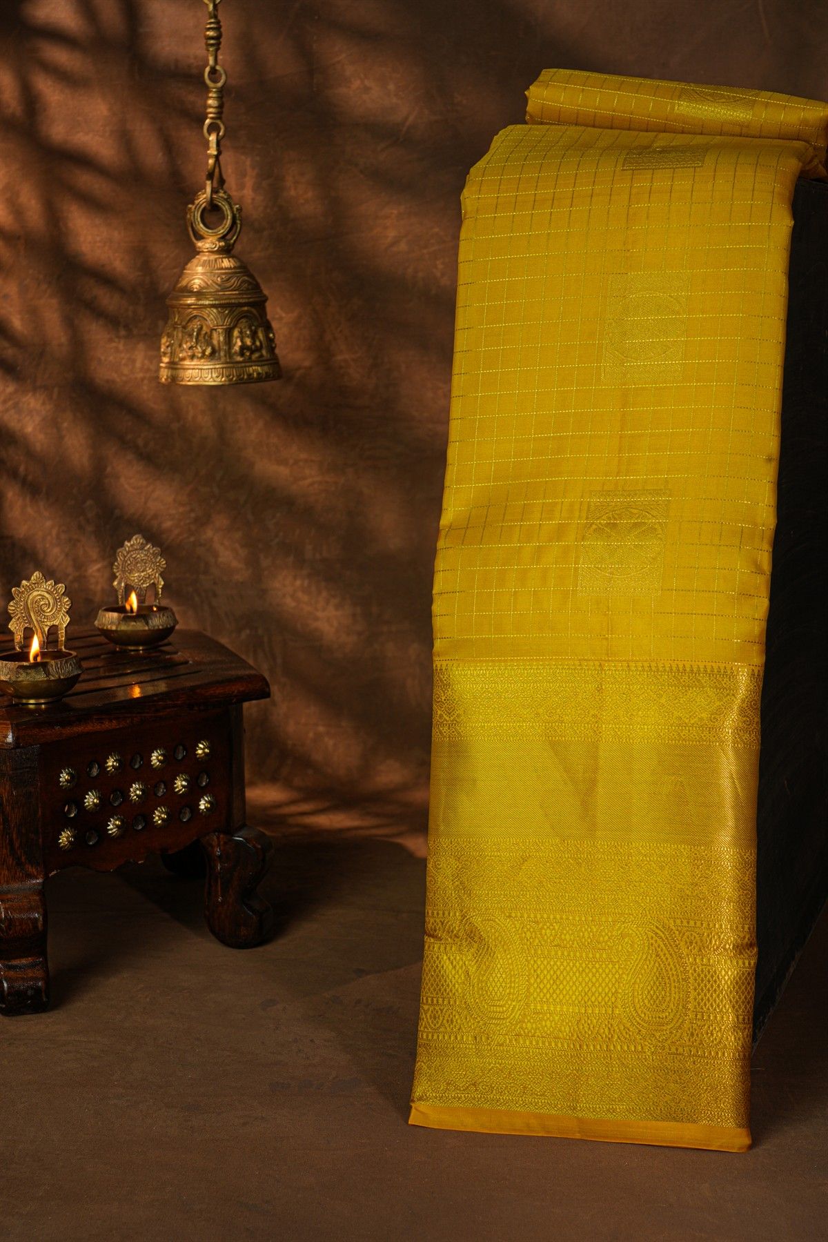 Kancheepuram Silk Mustard Saree