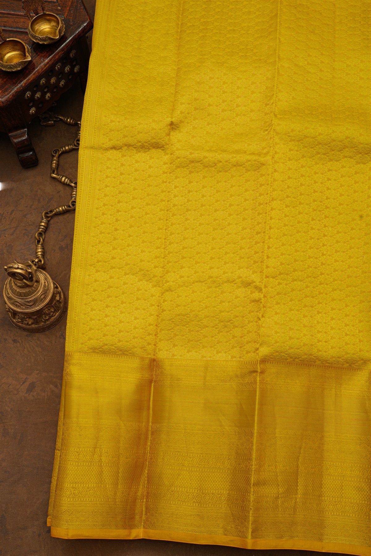 Kancheepuram Silk Mustard Saree
