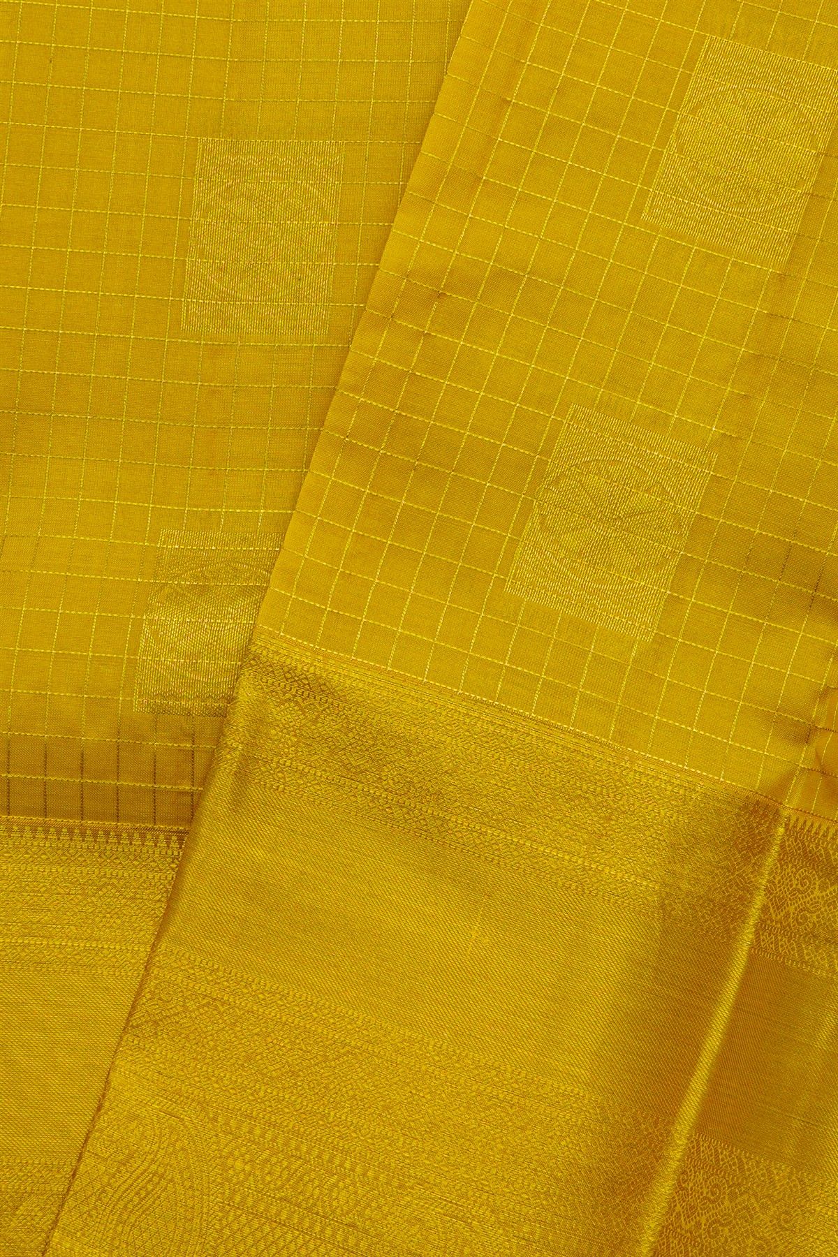 Kancheepuram Silk Mustard Saree