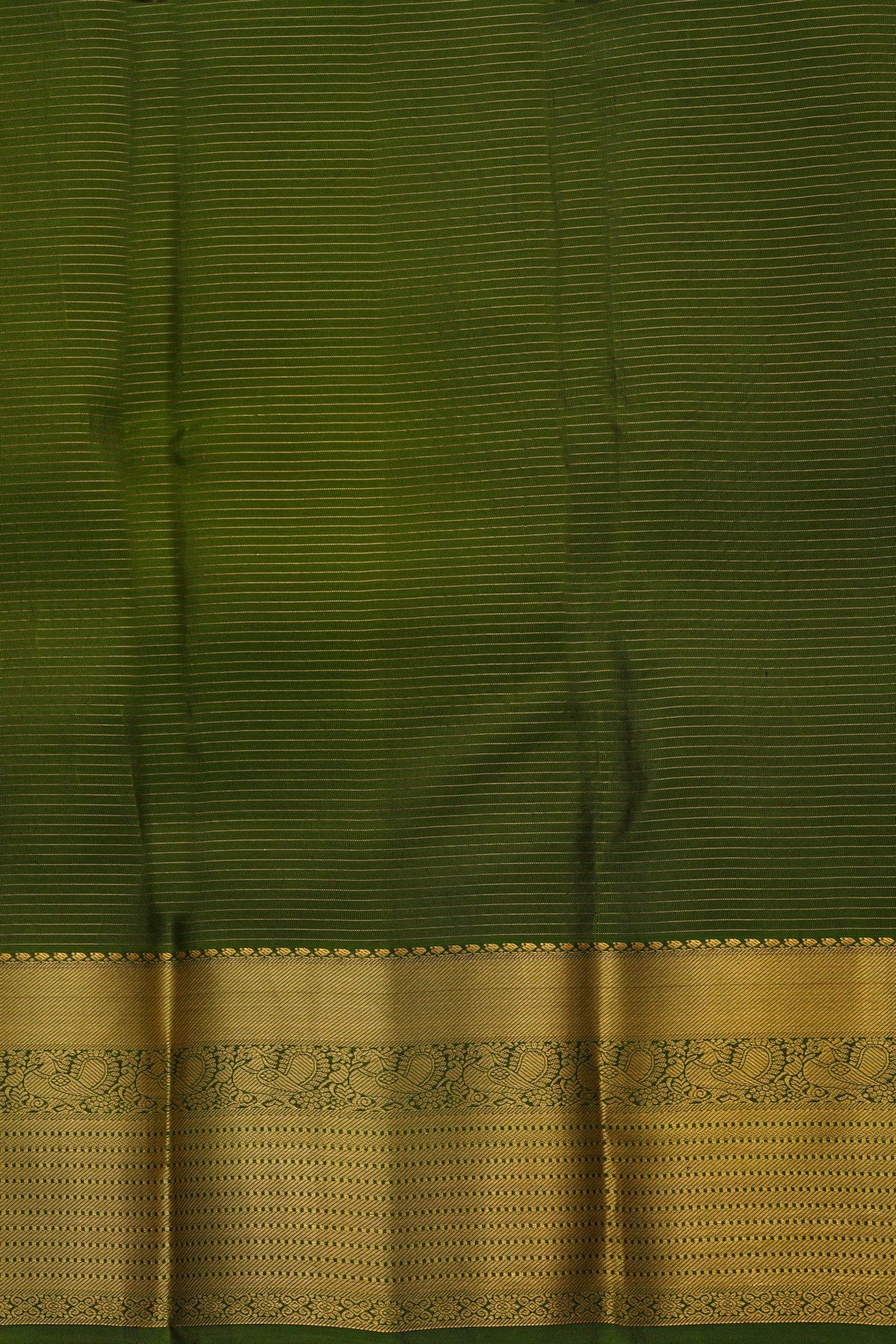 Kanchipuram Silk Bottle Green Saree