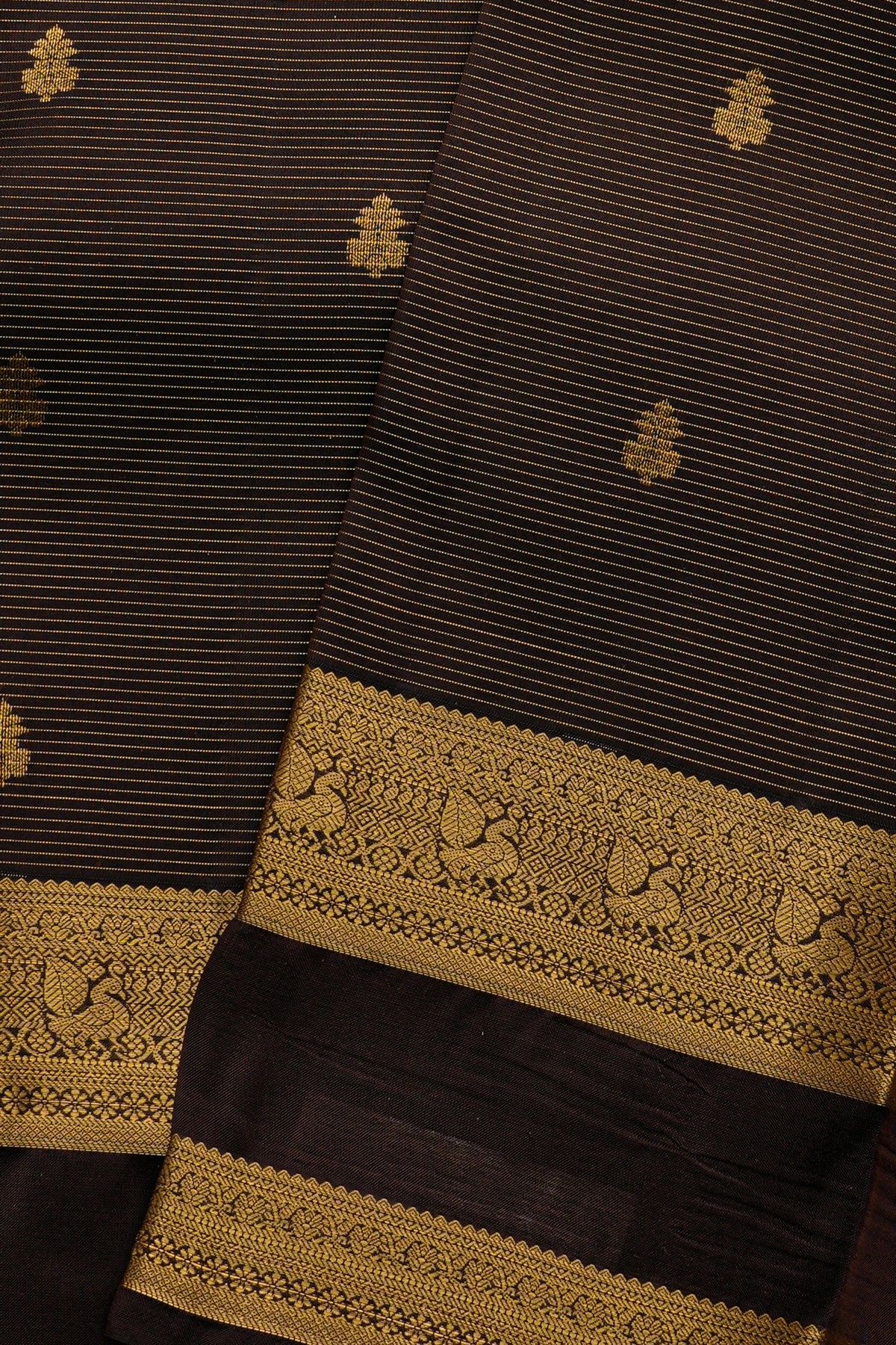 Kancheepuram Silk Dark Brown Saree