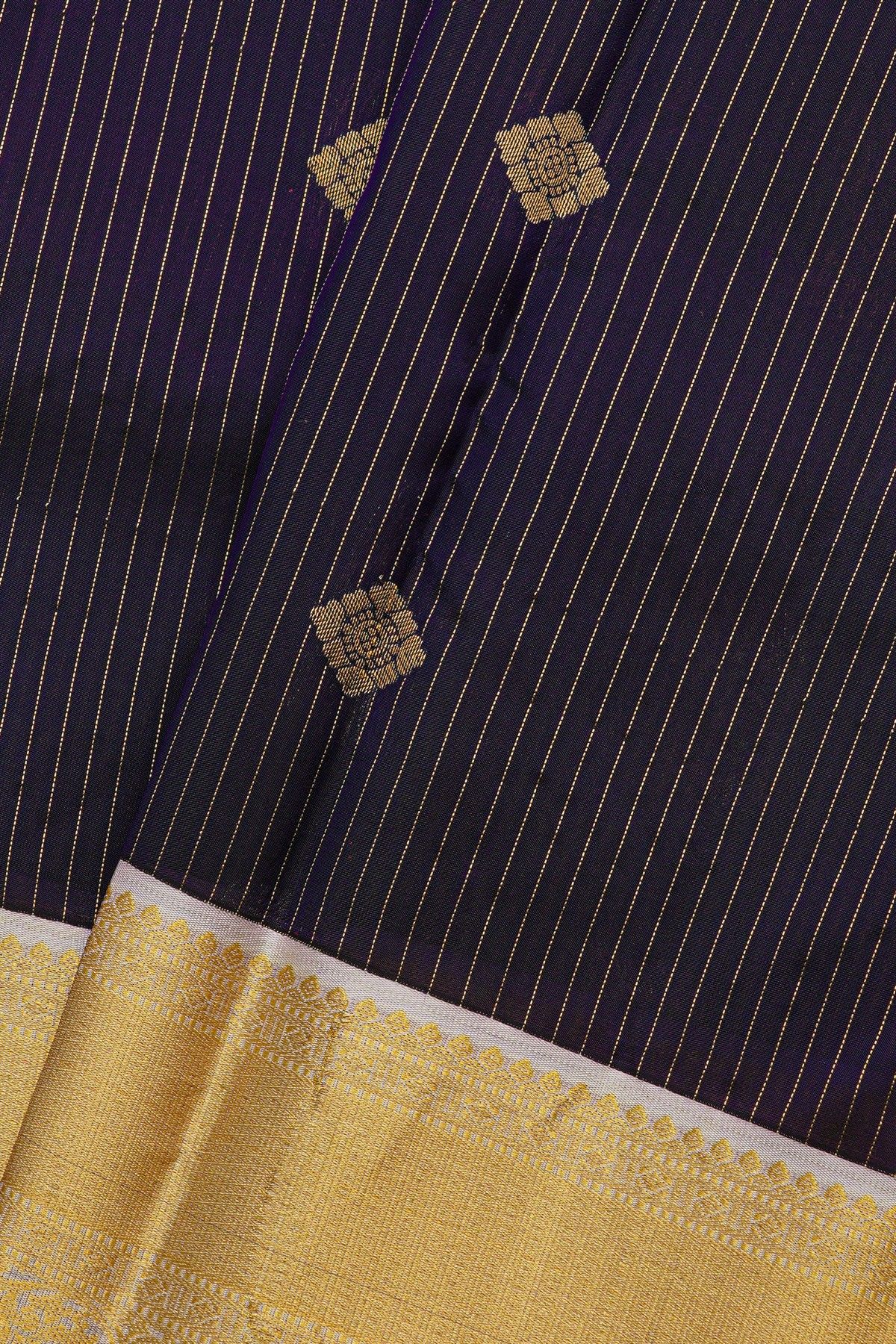 Kanchipuram Silk Navy Blue Saree