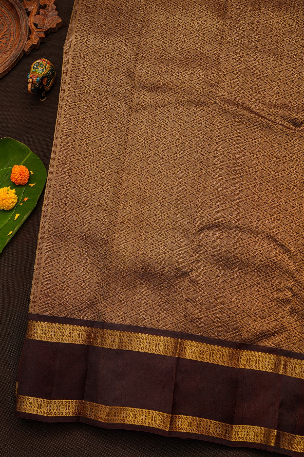 Kanchipuram Silk Peacock Green Saree