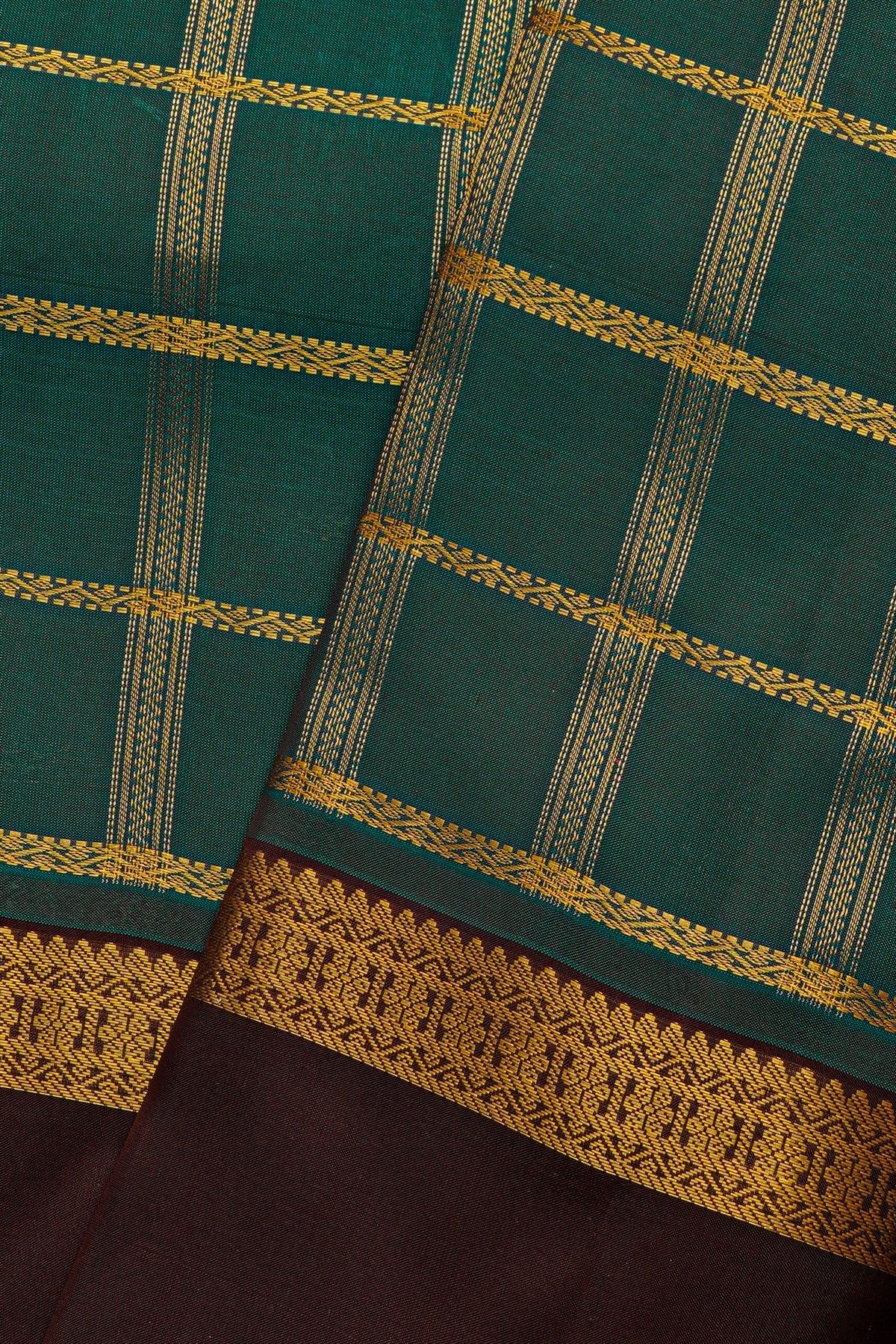 Kanchipuram Silk Peacock Green Saree