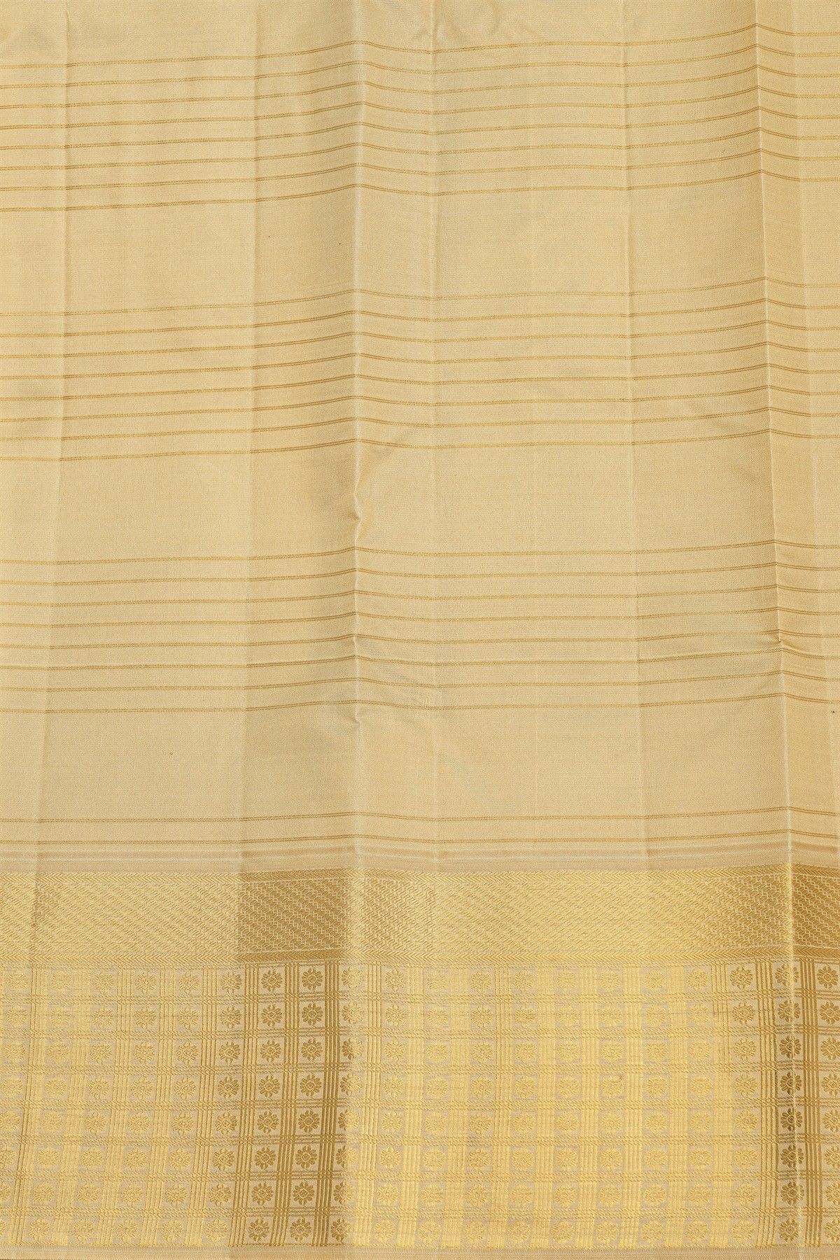 Kancheepuram Silk Purple Saree With Checks Body Pastel Border