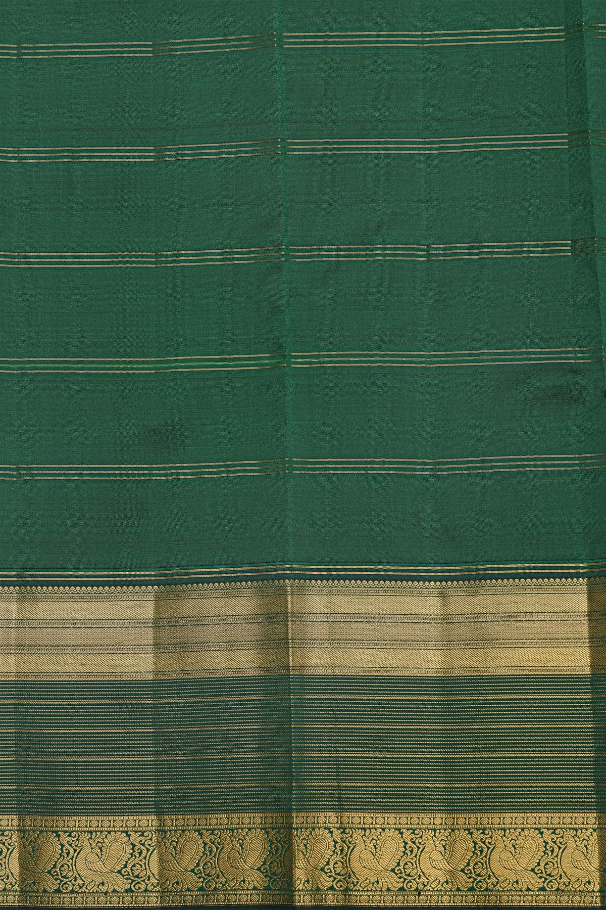 Kancheepuram Silk Pink Saree Checks Body Green Border